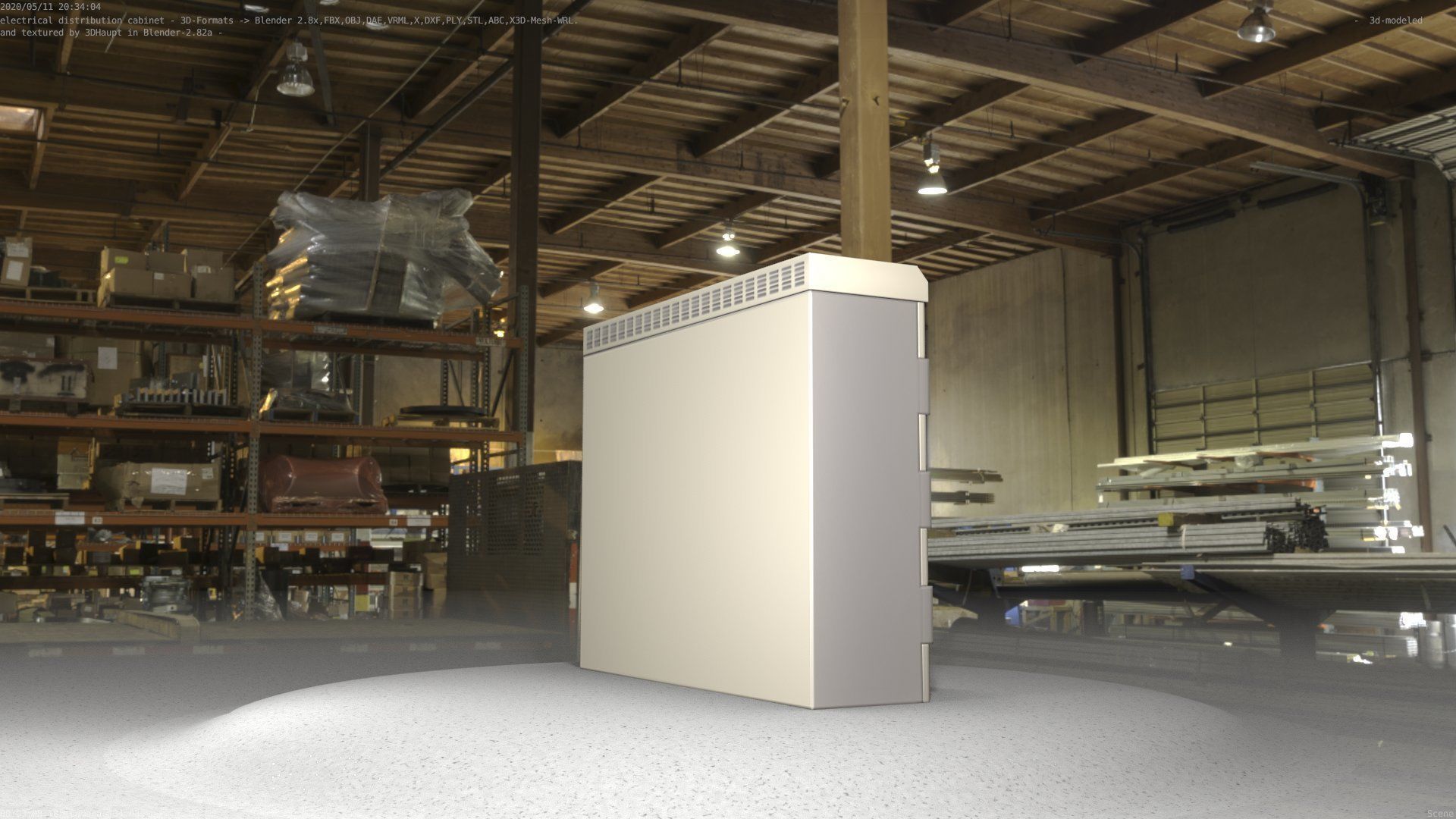 Electrical Distribution Cabinet 46 Low-poly 3D model_36