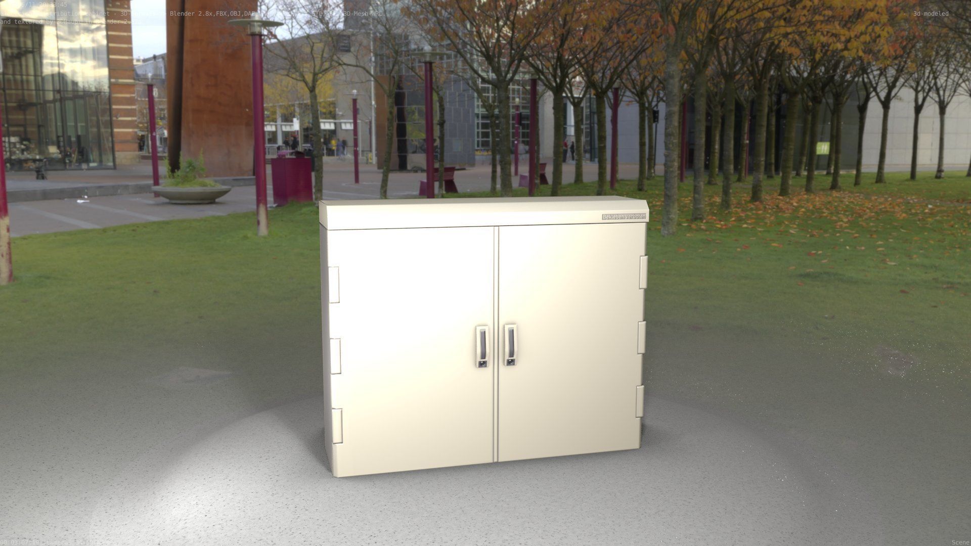 Electrical Distribution Cabinet 46 Low-poly 3D model_15
