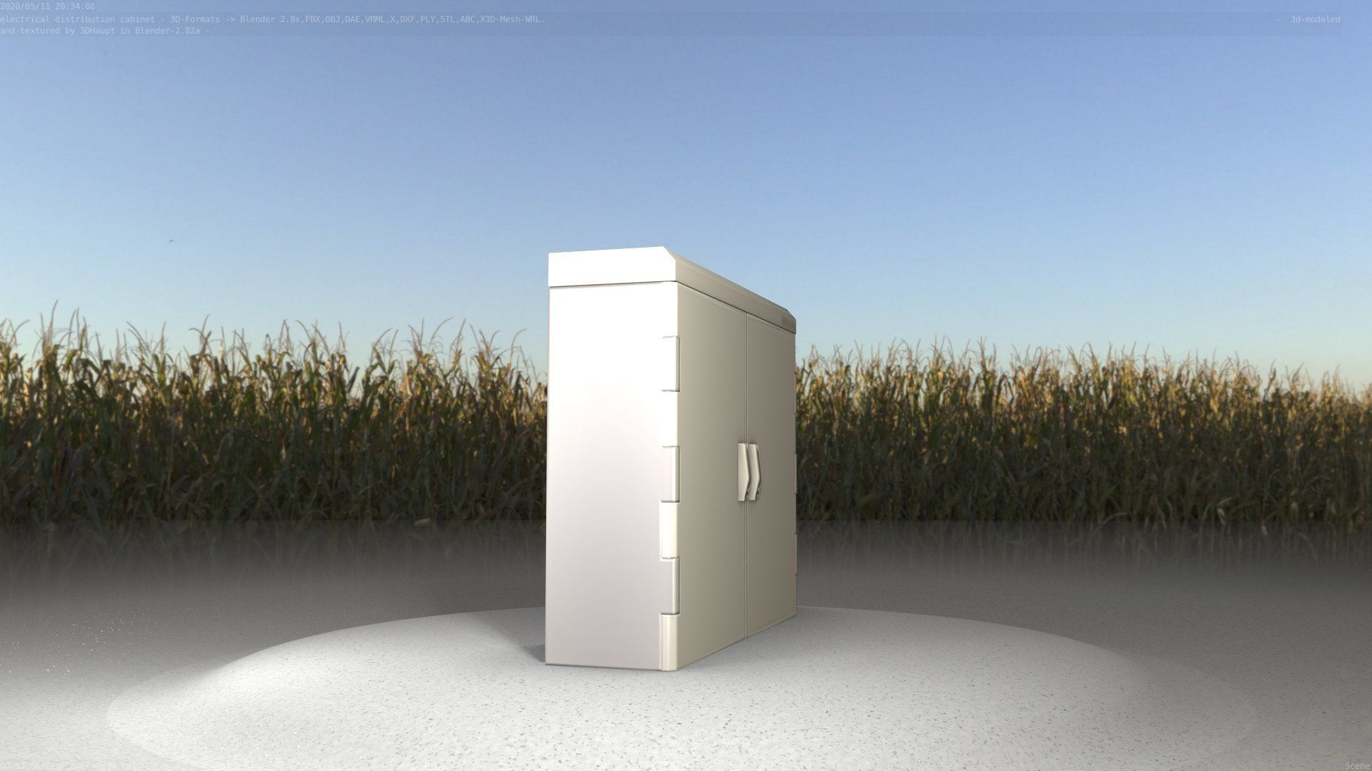 Electrical Distribution Cabinet 46 Low-poly 3D model_40