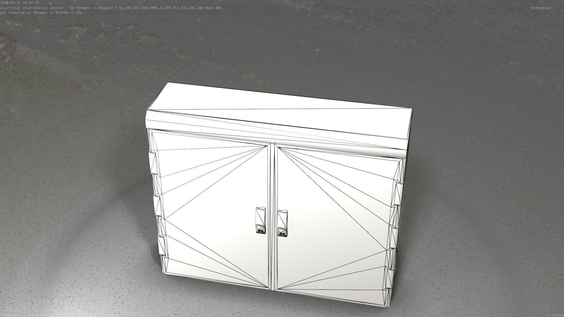 Electrical Distribution Cabinet 46 Low-poly 3D model_7