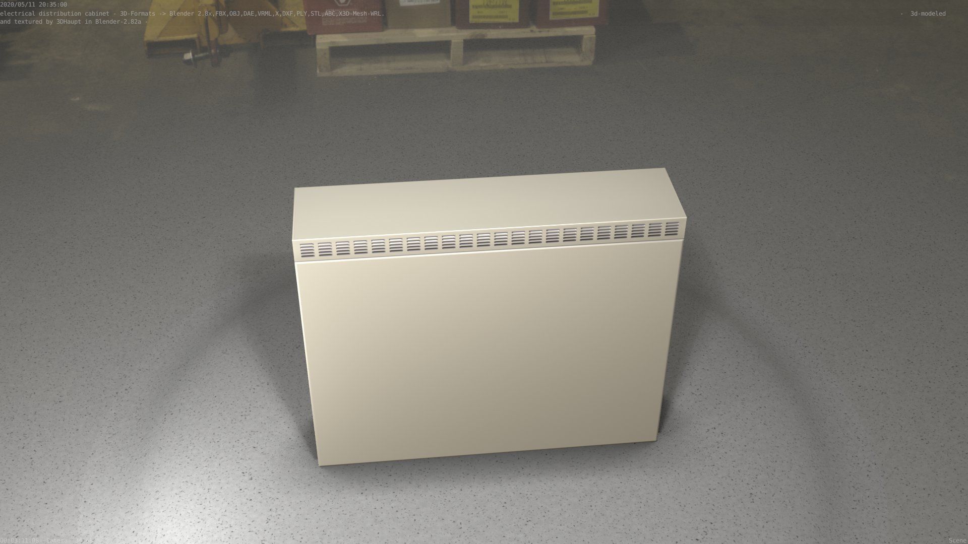 Electrical Distribution Cabinet 46 Low-poly 3D model_93