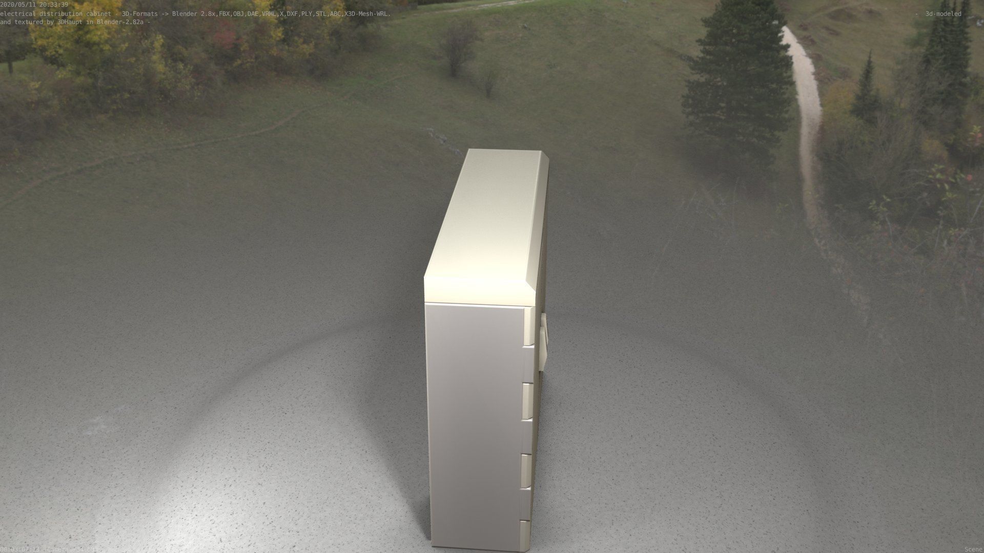 Electrical Distribution Cabinet 46 Low-poly 3D model_9