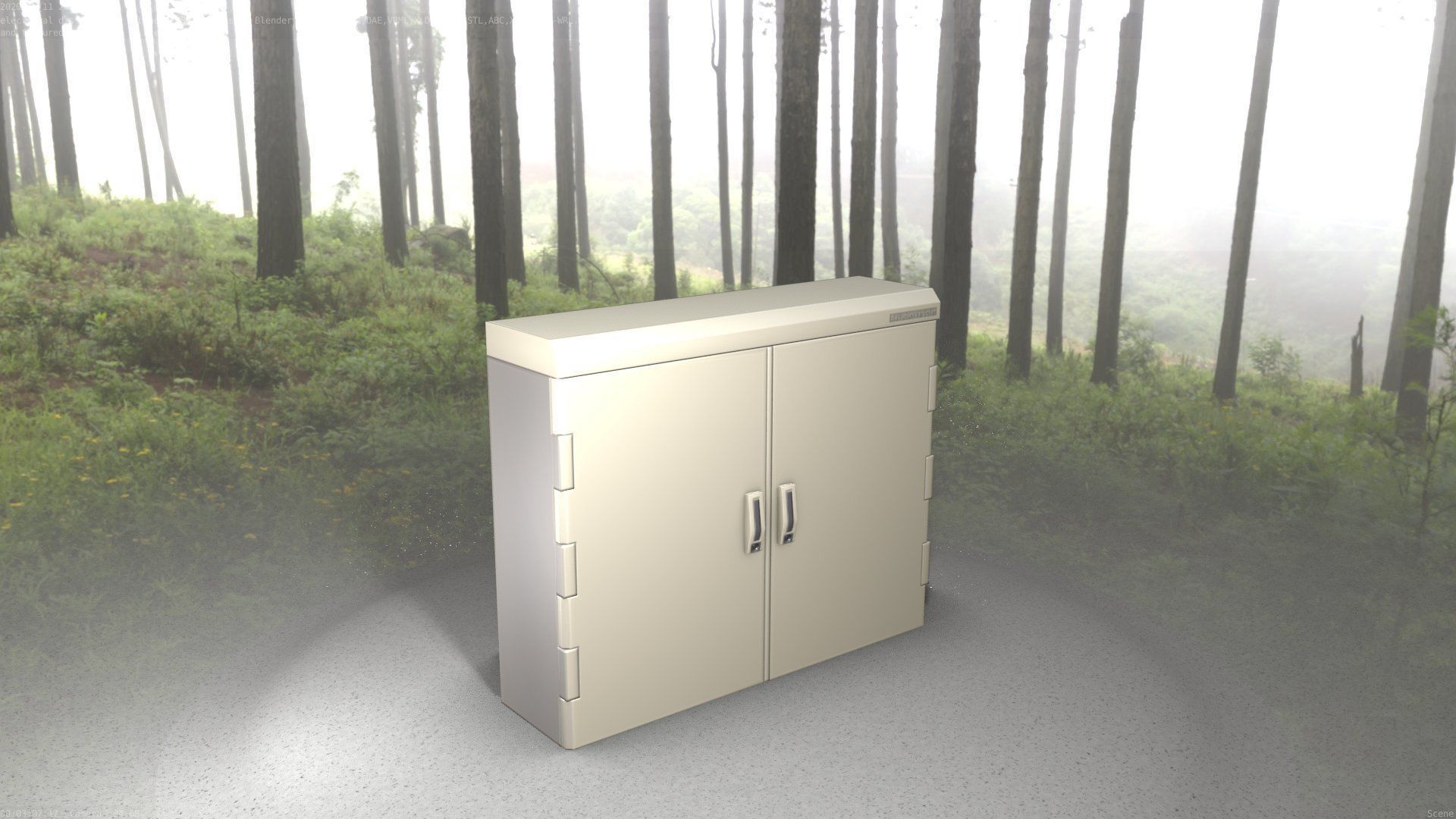 Electrical Distribution Cabinet 46 Low-poly 3D model_13