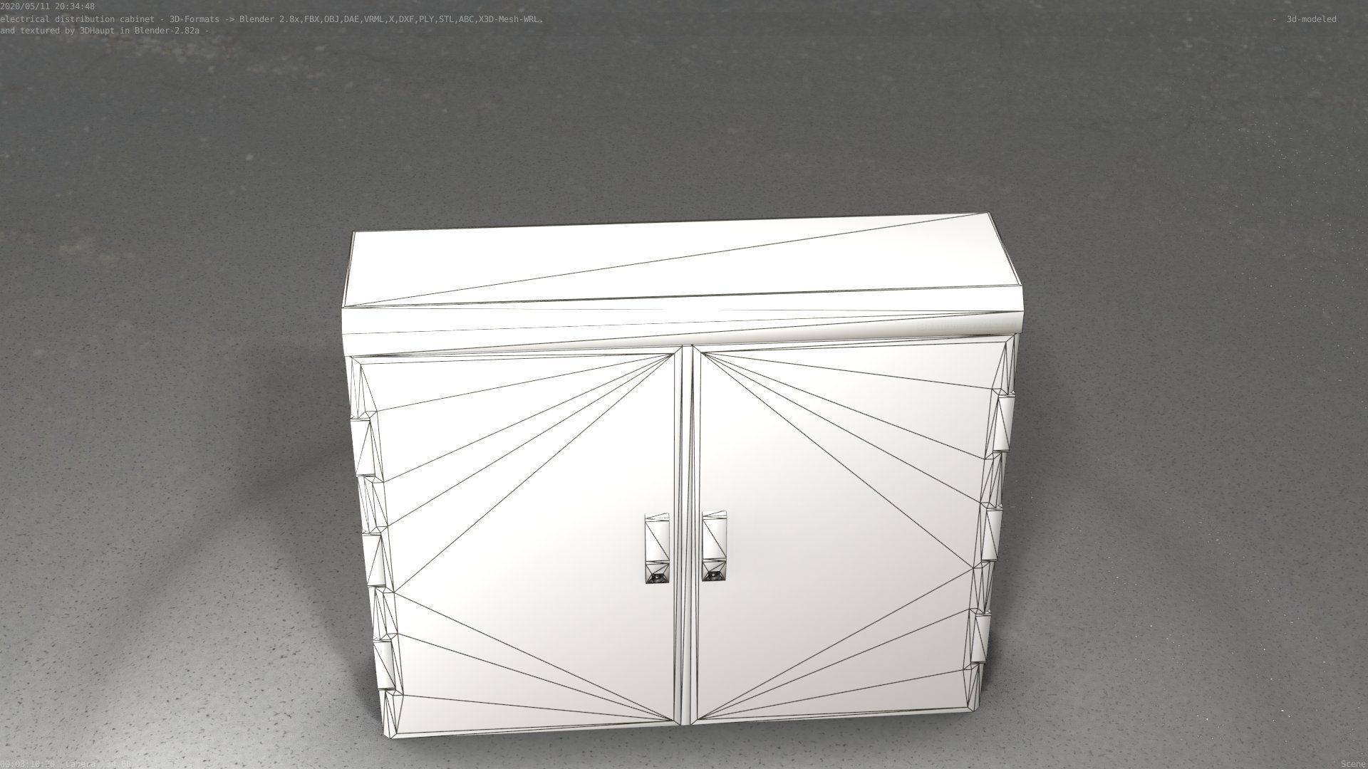 Electrical Distribution Cabinet 46 Low-poly 3D model_2