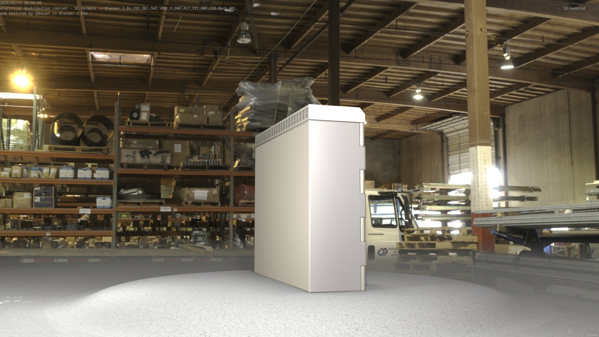 Electrical Distribution Cabinet 46 Low-poly 3D model_37
