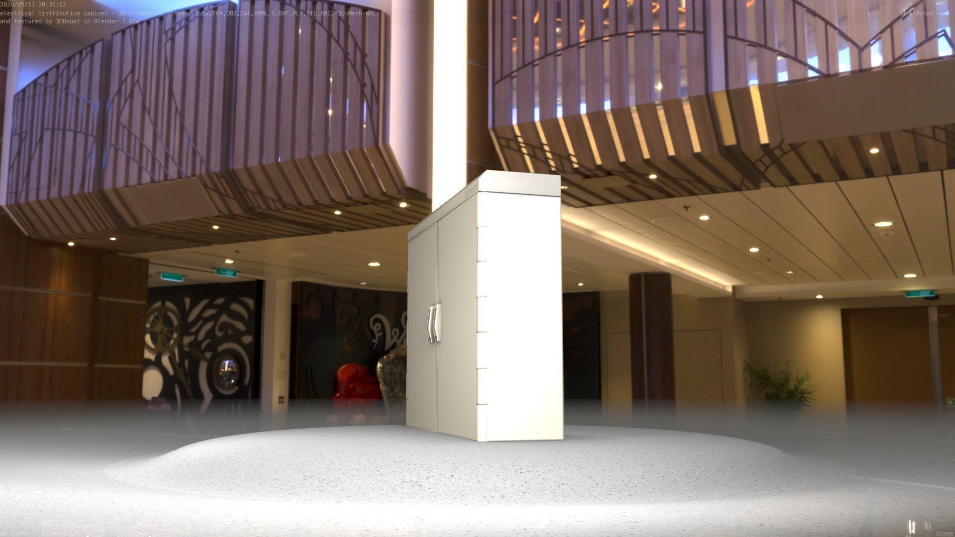 Electrical Distribution Cabinet 46 Low-poly 3D model_20