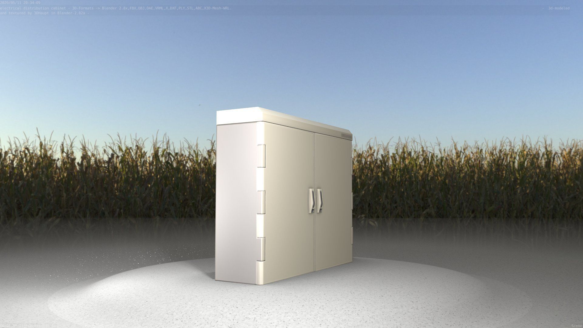Electrical Distribution Cabinet 46 Low-poly 3D model_41