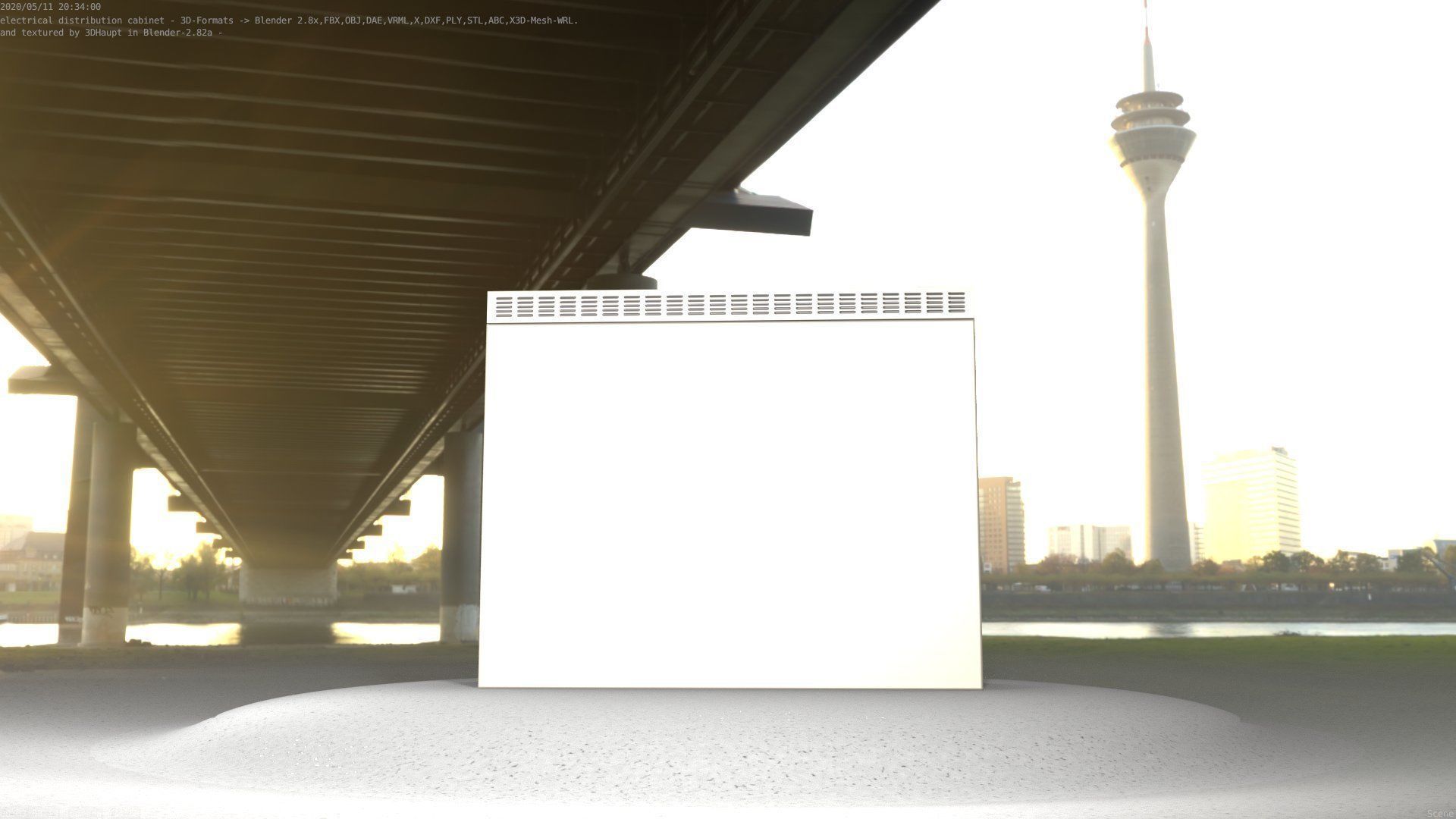 Electrical Distribution Cabinet 46 Low-poly 3D model_31