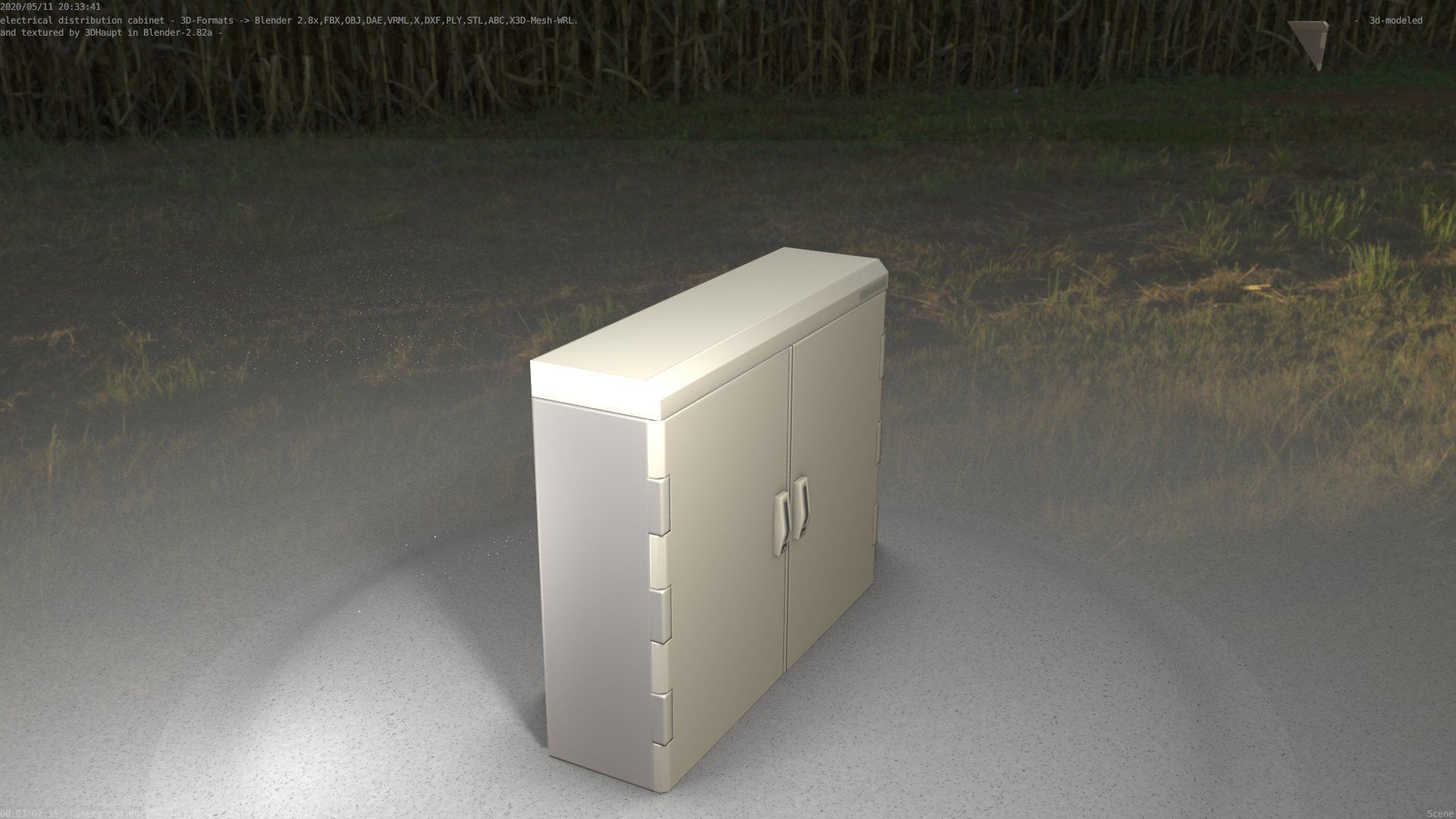Electrical Distribution Cabinet 46 Low-poly 3D model_11