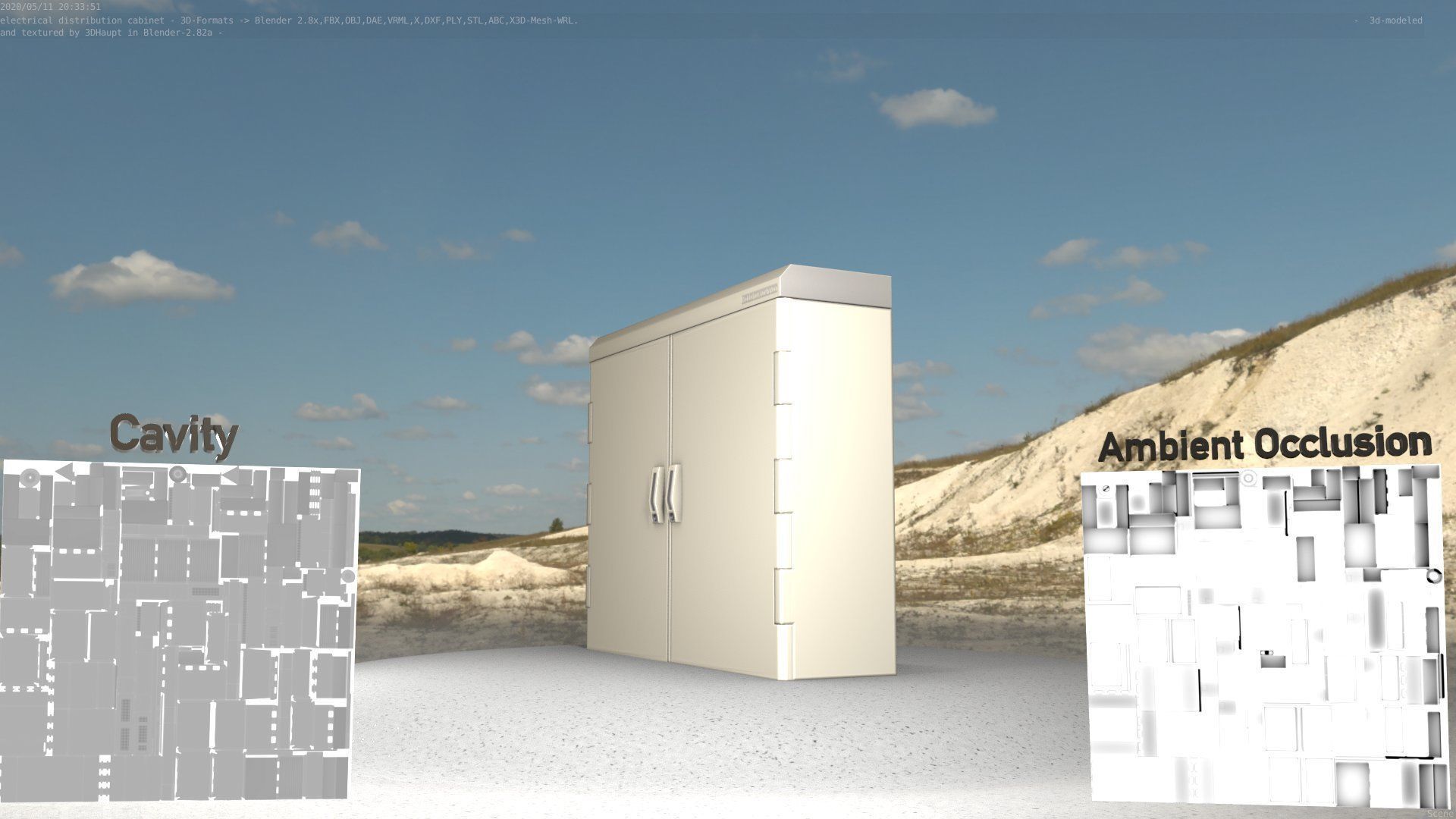 Electrical Distribution Cabinet 46 Low-poly 3D model_5