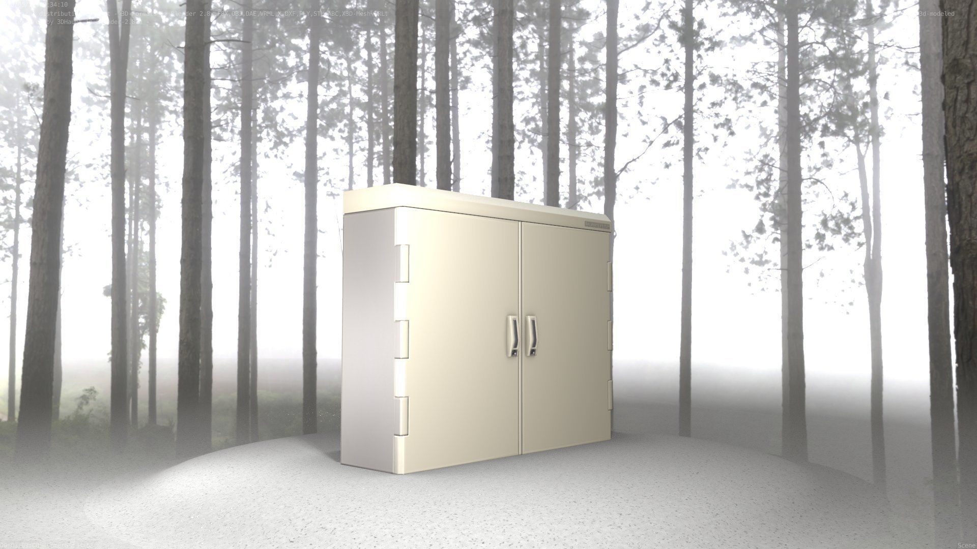 Electrical Distribution Cabinet 46 Low-poly 3D model_42
