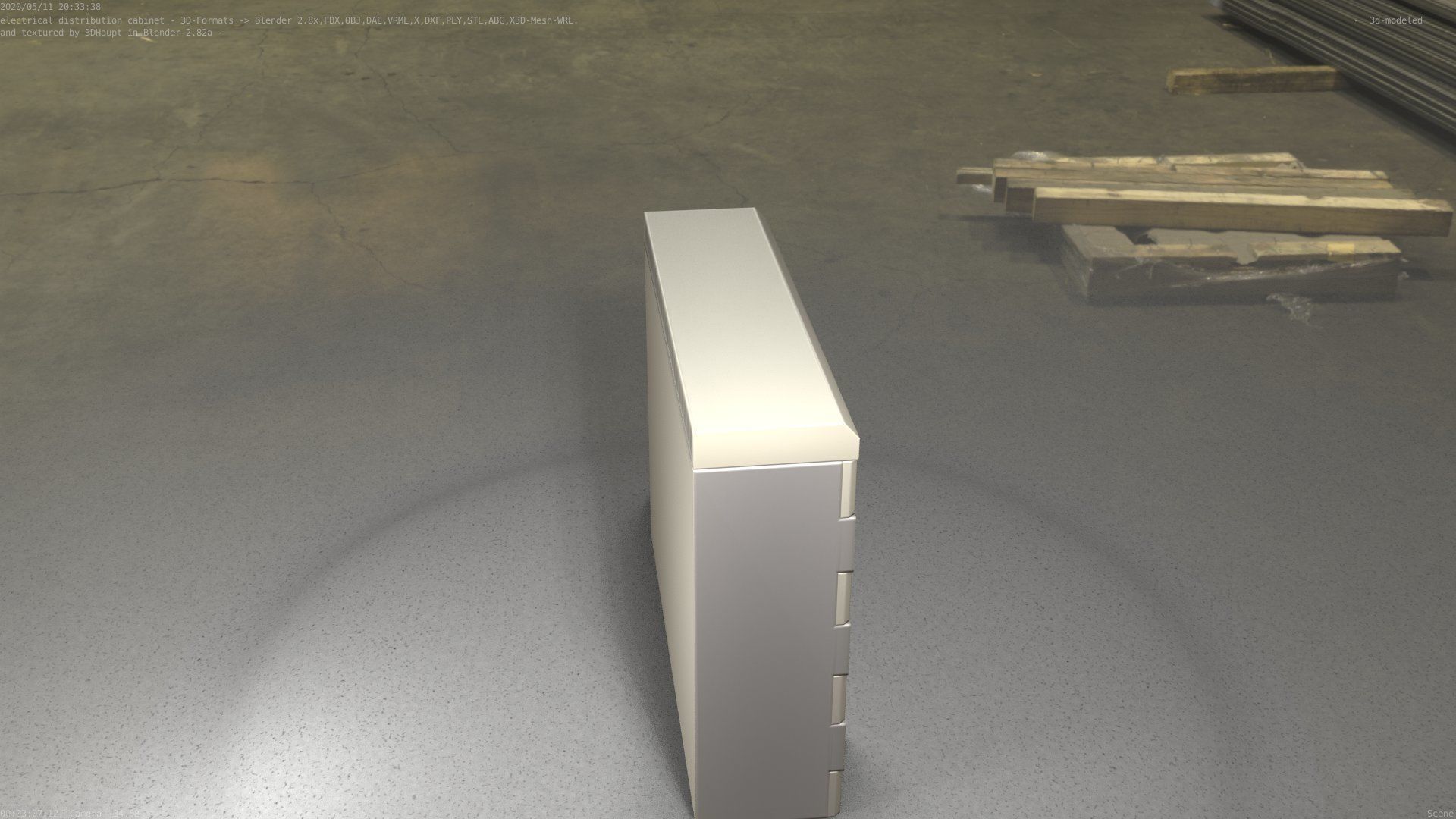 Electrical Distribution Cabinet 46 Low-poly 3D model_8