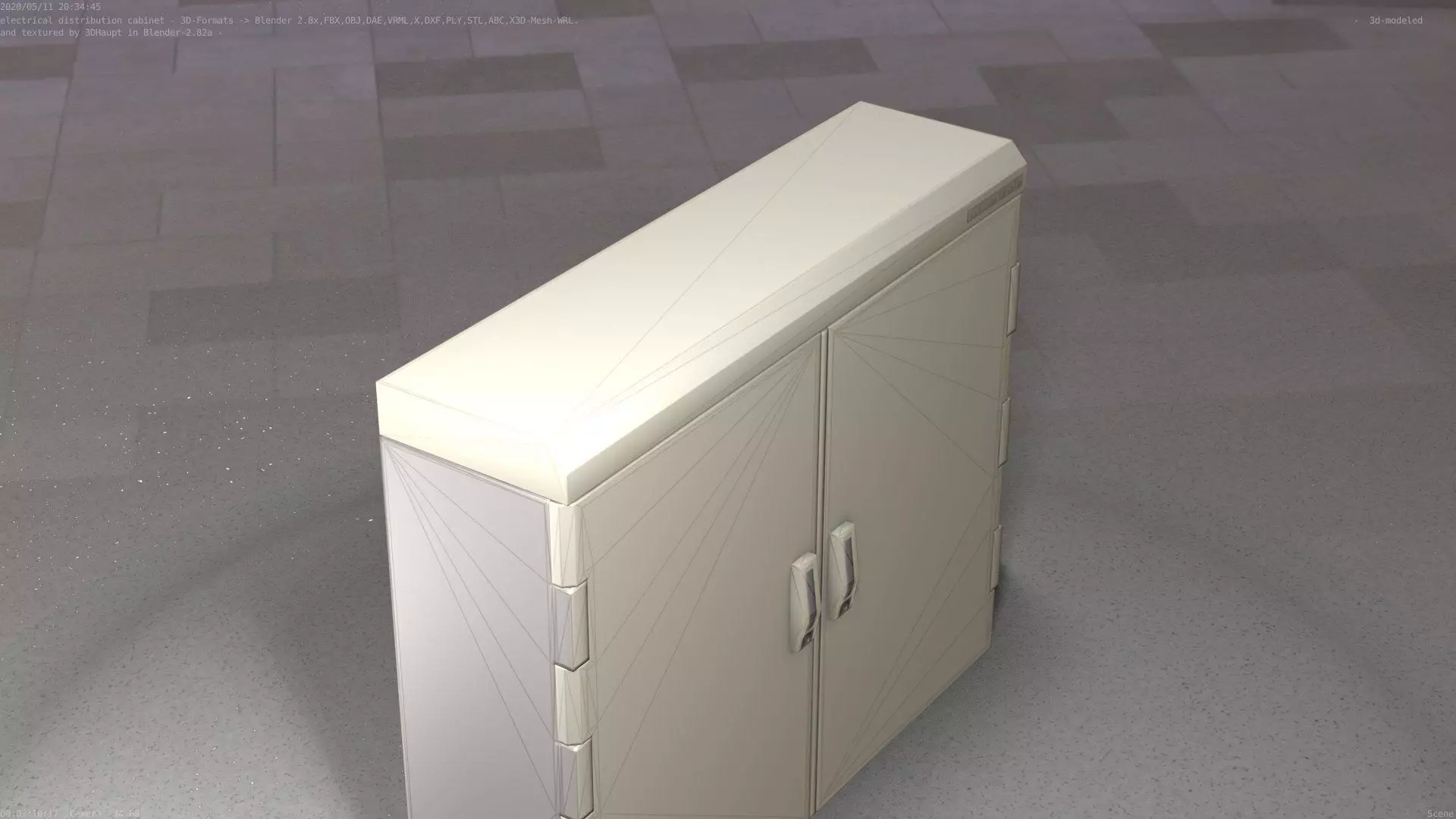 Electrical Distribution Cabinet 46 Low-poly 3D model_0