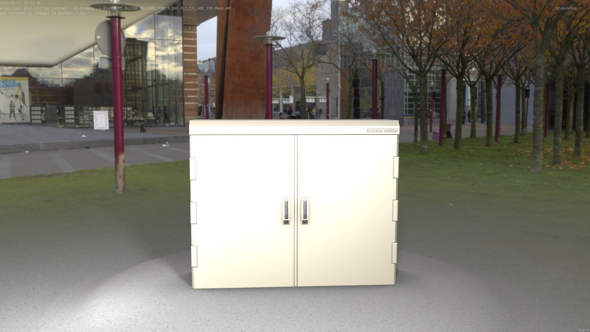 Electrical Distribution Cabinet 46 Low-poly 3D model_16