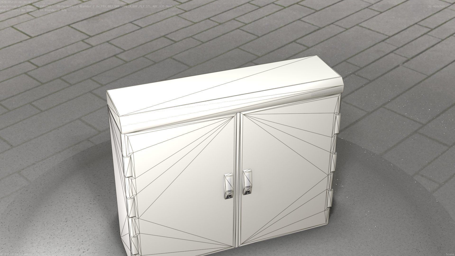 Electrical Distribution Cabinet 46 Low-poly 3D model_6