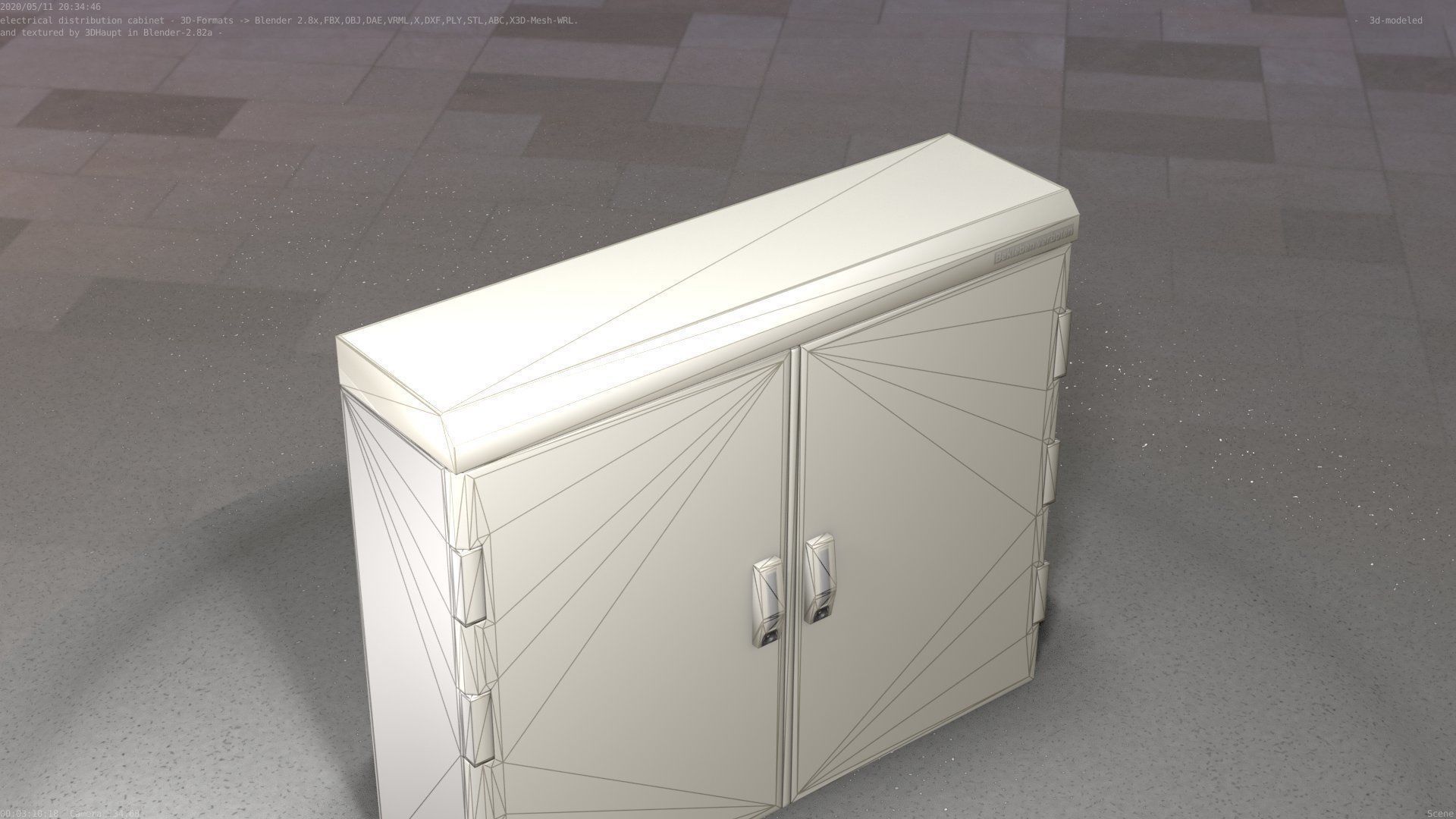 Electrical Distribution Cabinet 46 Low-poly 3D model_21