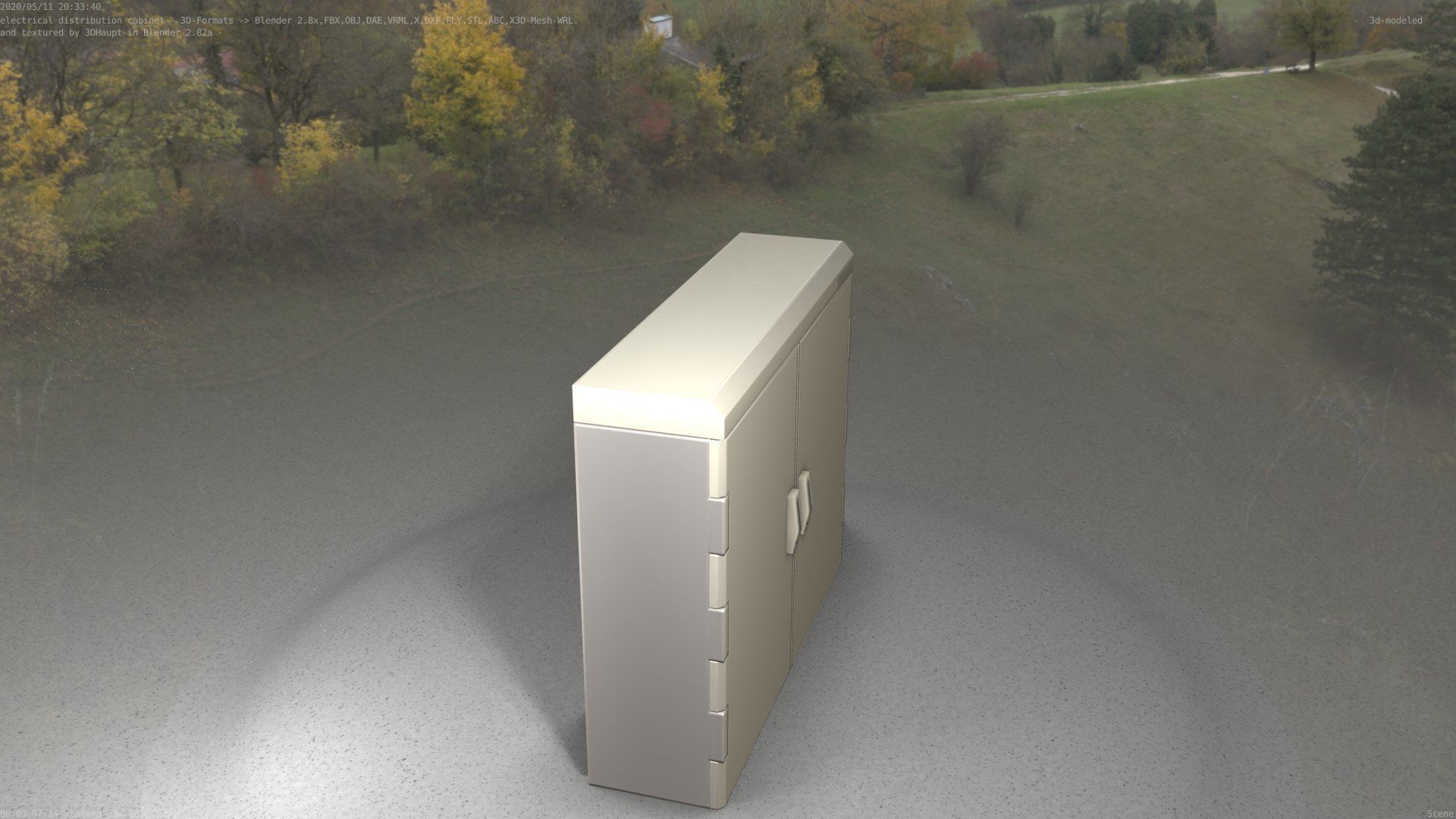 Electrical Distribution Cabinet 46 Low-poly 3D model_10