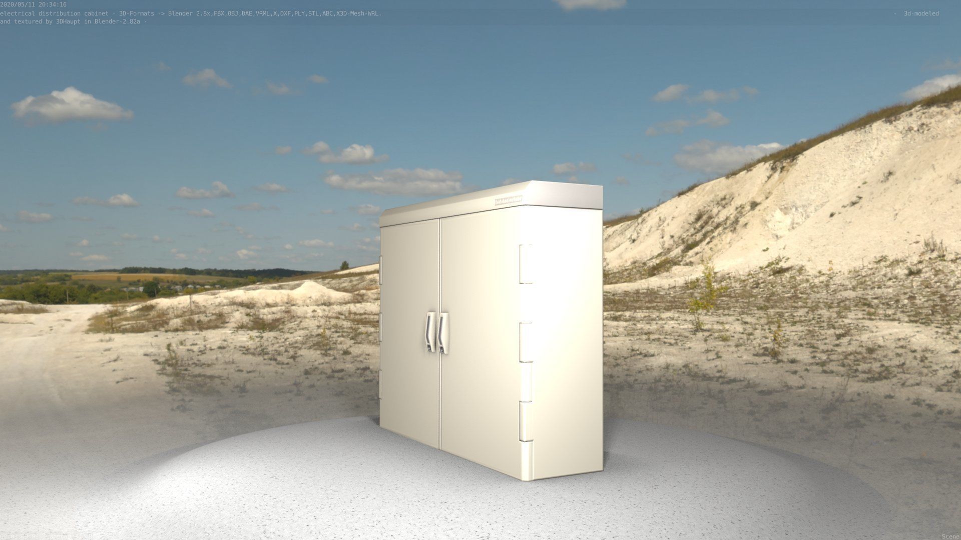 Electrical Distribution Cabinet 46 Low-poly 3D model_50