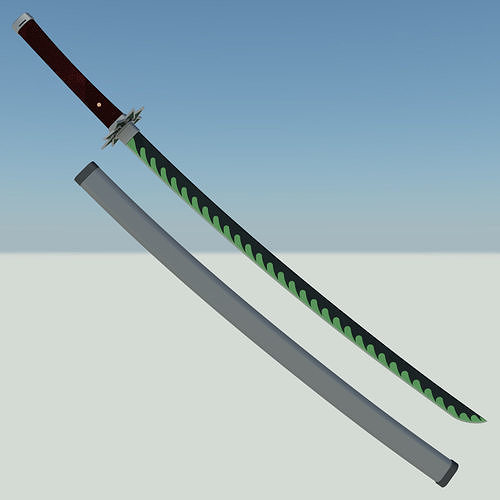 Demon Slayer Sanemi Shinazugawa Sword Katana Kimetsu no Yaiba 3D print model