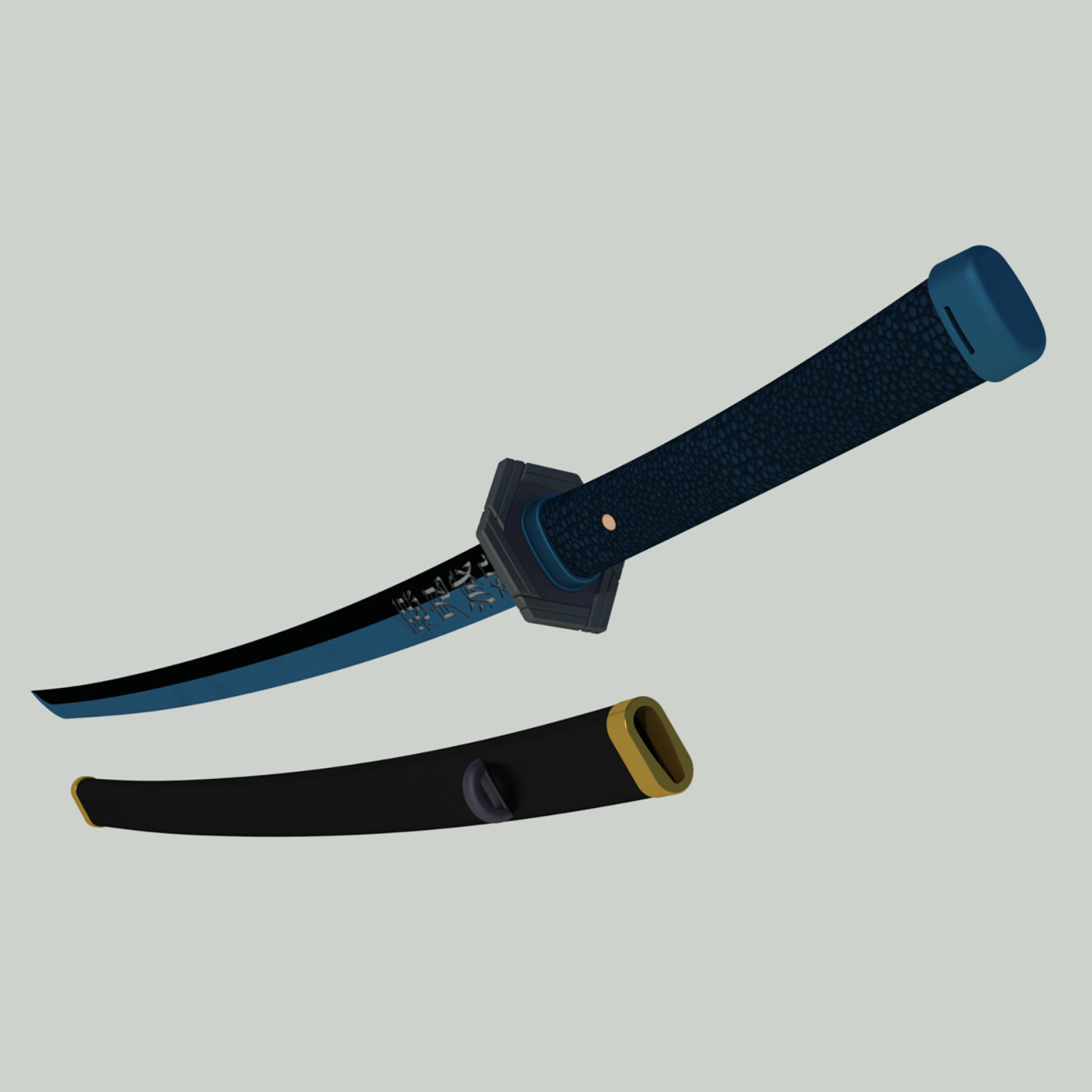 Demon Slayer Giyuu Tomioka Sword Katana Kimetsu no Yaiba 3D print model_2