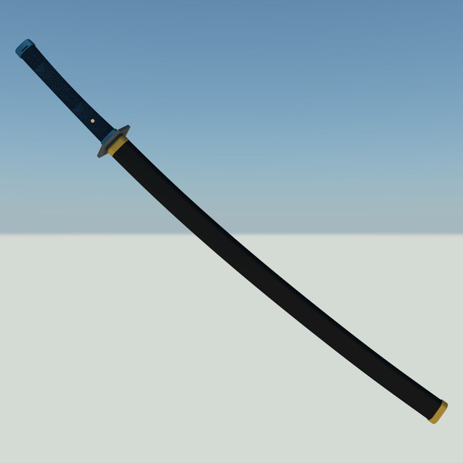 Demon Slayer Giyuu Tomioka Sword Katana Kimetsu no Yaiba 3D print model_1