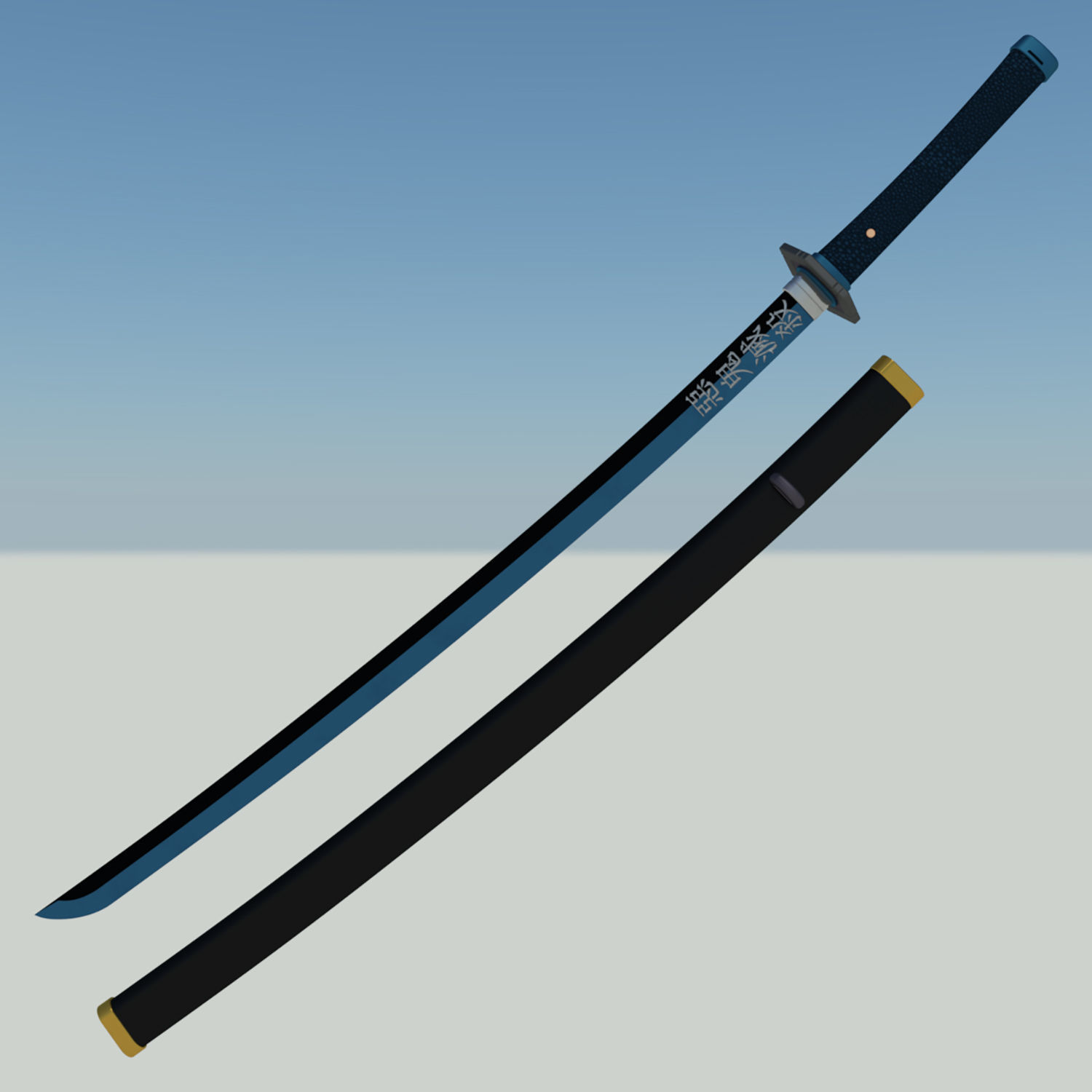 Demon Slayer Giyuu Tomioka Sword Katana Kimetsu no Yaiba 3D print model_0