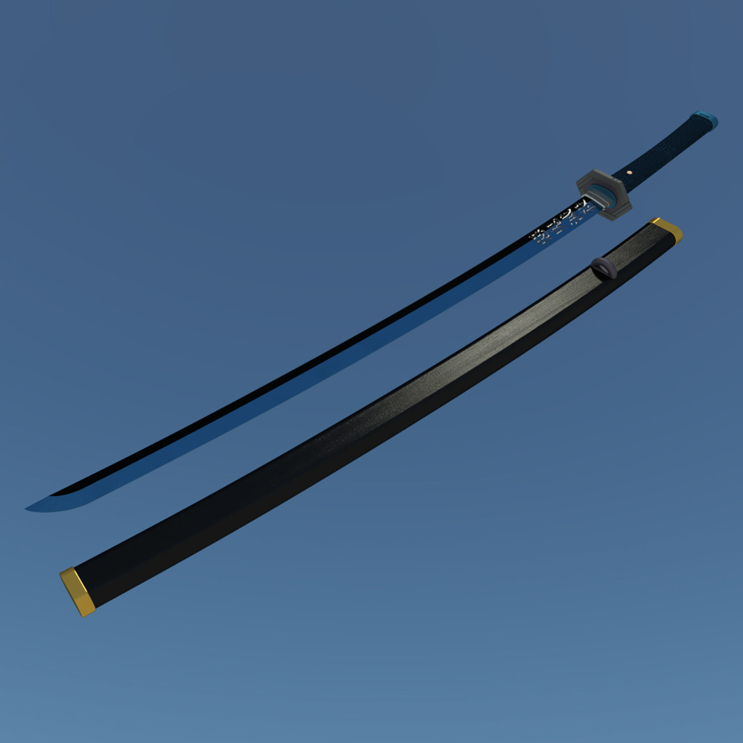 Demon Slayer Giyuu Tomioka Sword Katana Kimetsu no Yaiba 3D print model_3