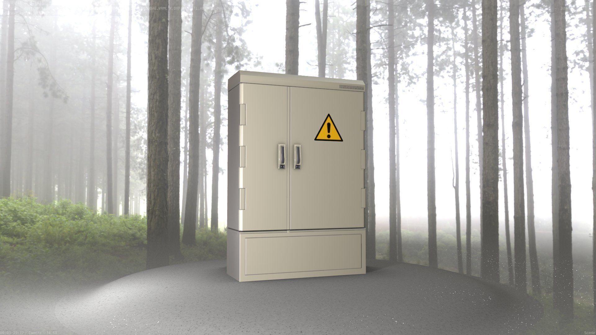 Electrical Distribution Cabinet 51 Low-poly 3D model_39