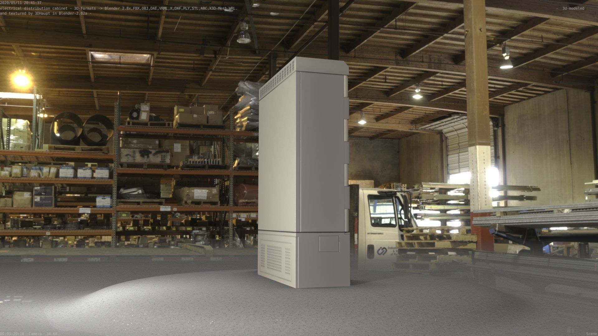 Electrical Distribution Cabinet 51 Low-poly 3D model_32