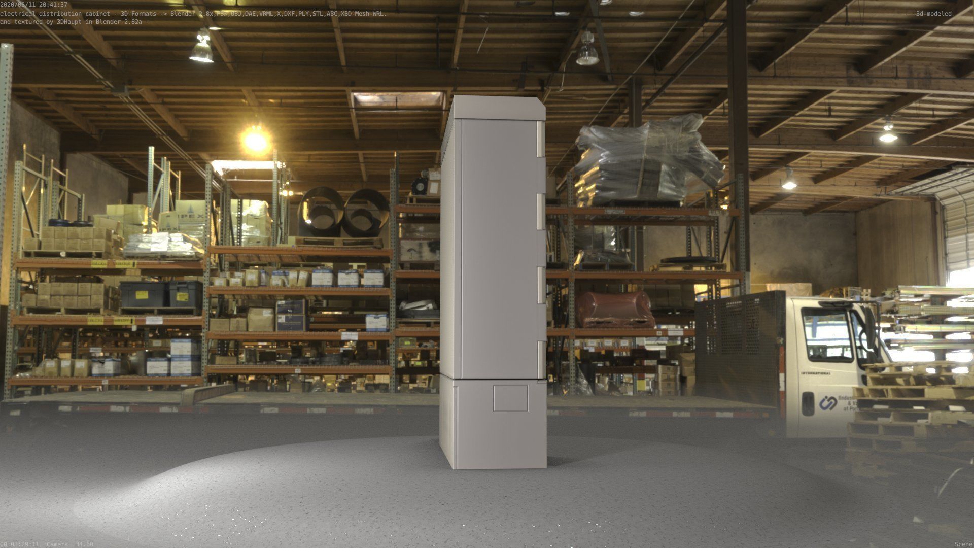 Electrical Distribution Cabinet 51 Low-poly 3D model_33