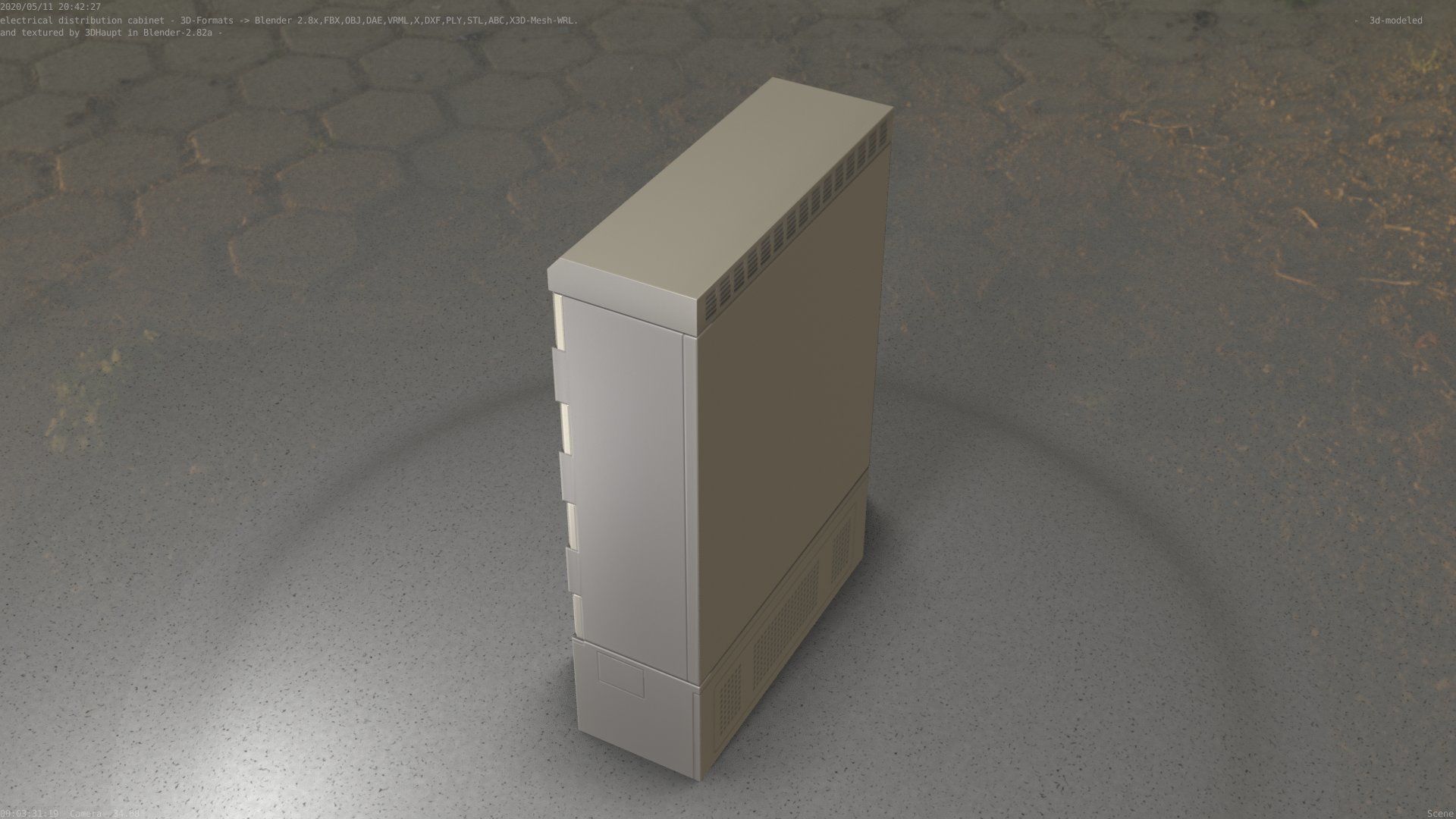 Electrical Distribution Cabinet 51 Low-poly 3D model_84