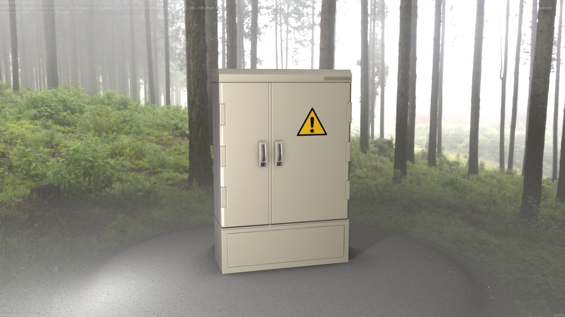 Electrical Distribution Cabinet 51 Low-poly 3D model_8