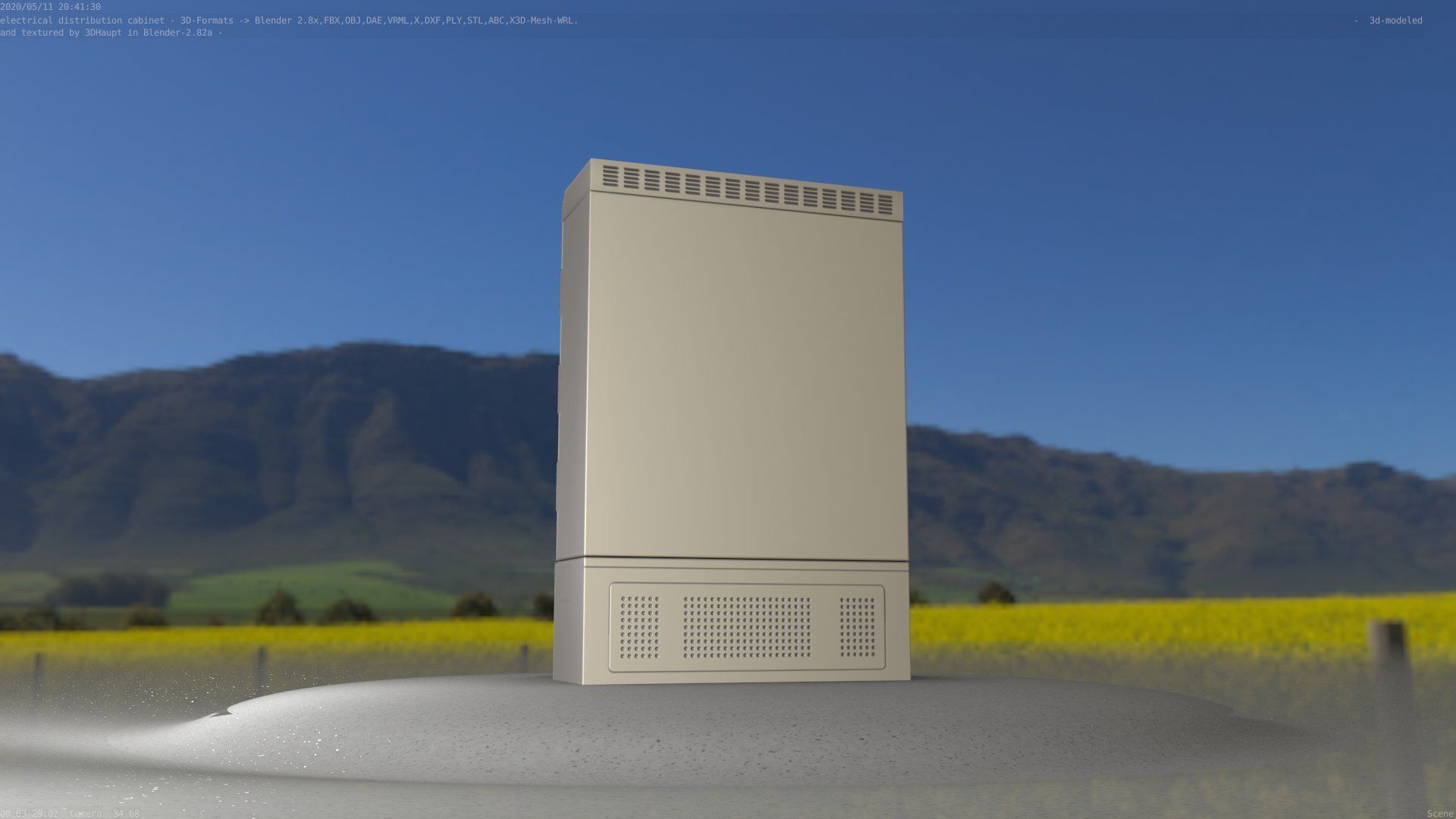 Electrical Distribution Cabinet 51 Low-poly 3D model_24