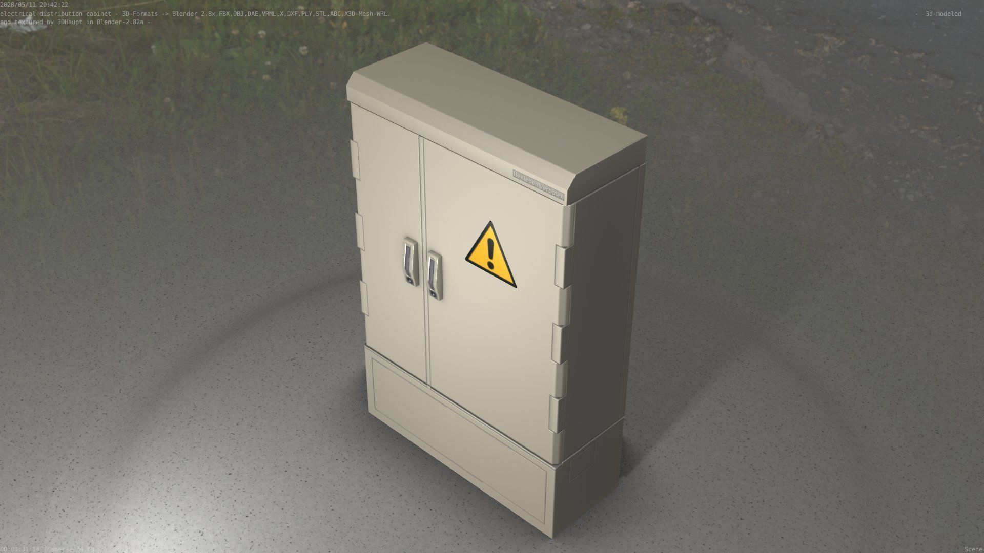 Electrical Distribution Cabinet 51 Low-poly 3D model_79