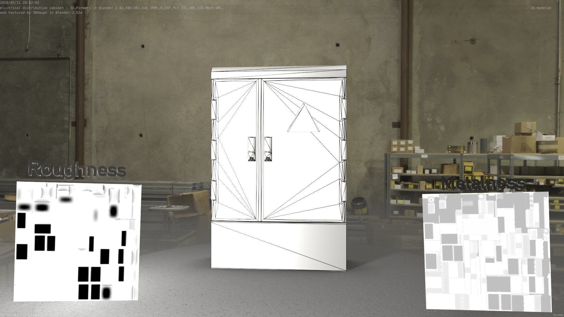 Electrical Distribution Cabinet 51 Low-poly 3D model_3