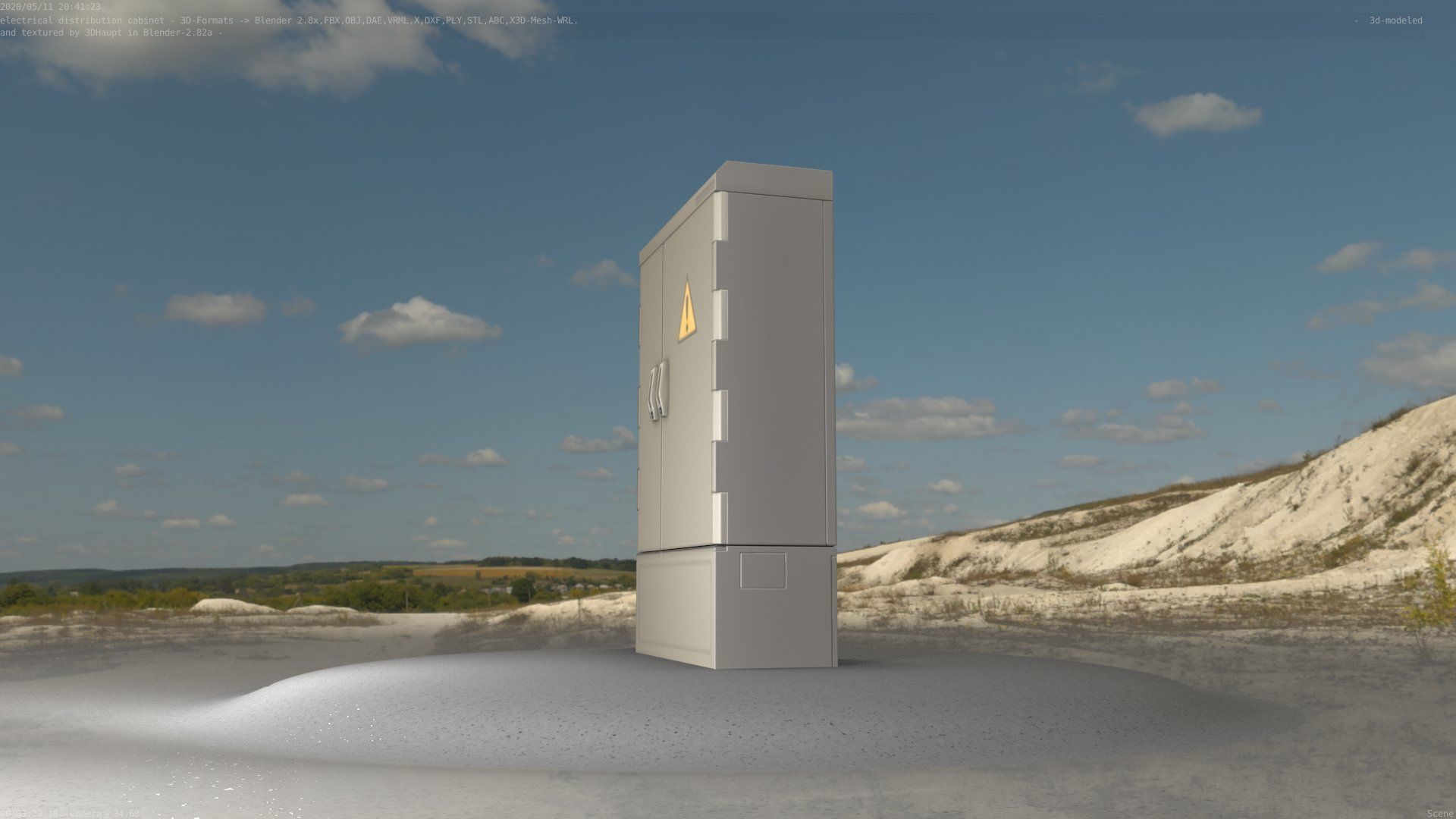 Electrical Distribution Cabinet 51 Low-poly 3D model_16