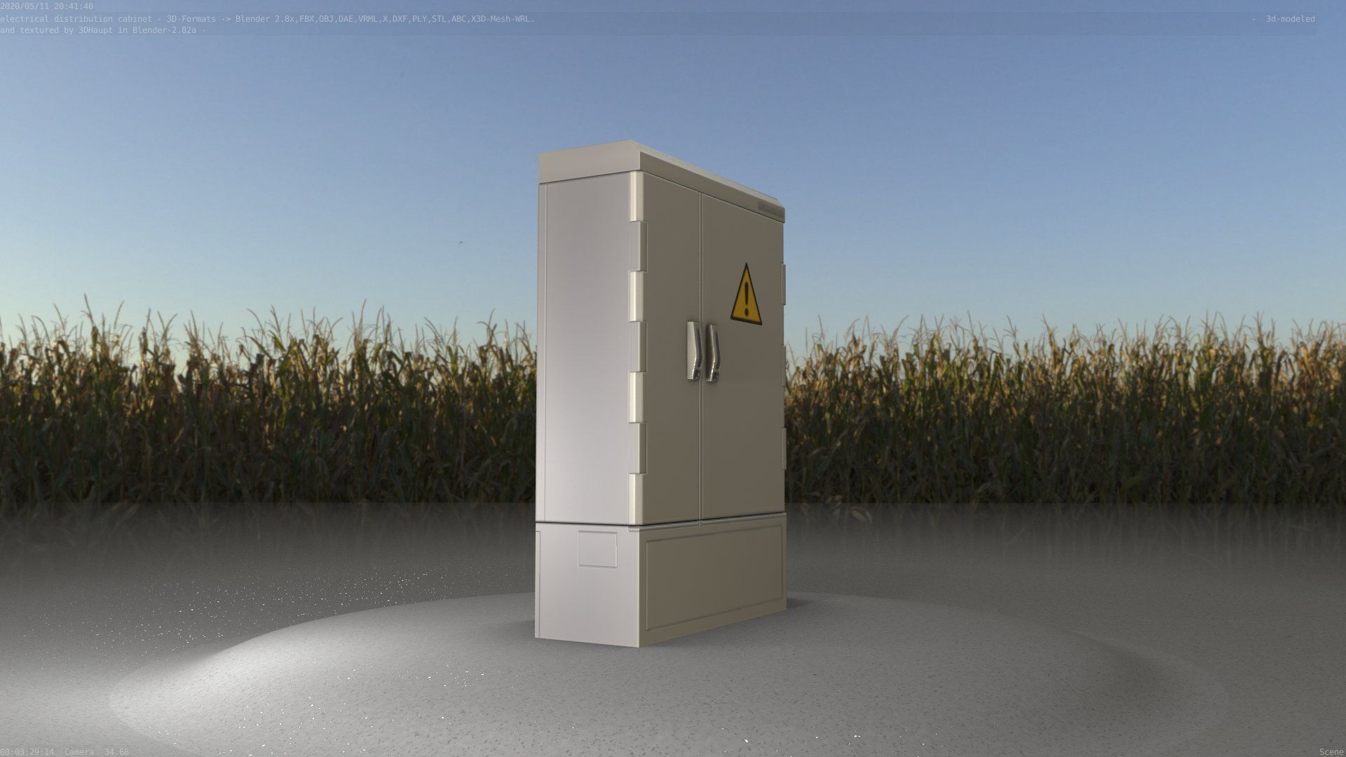 Electrical Distribution Cabinet 51 Low-poly 3D model_36