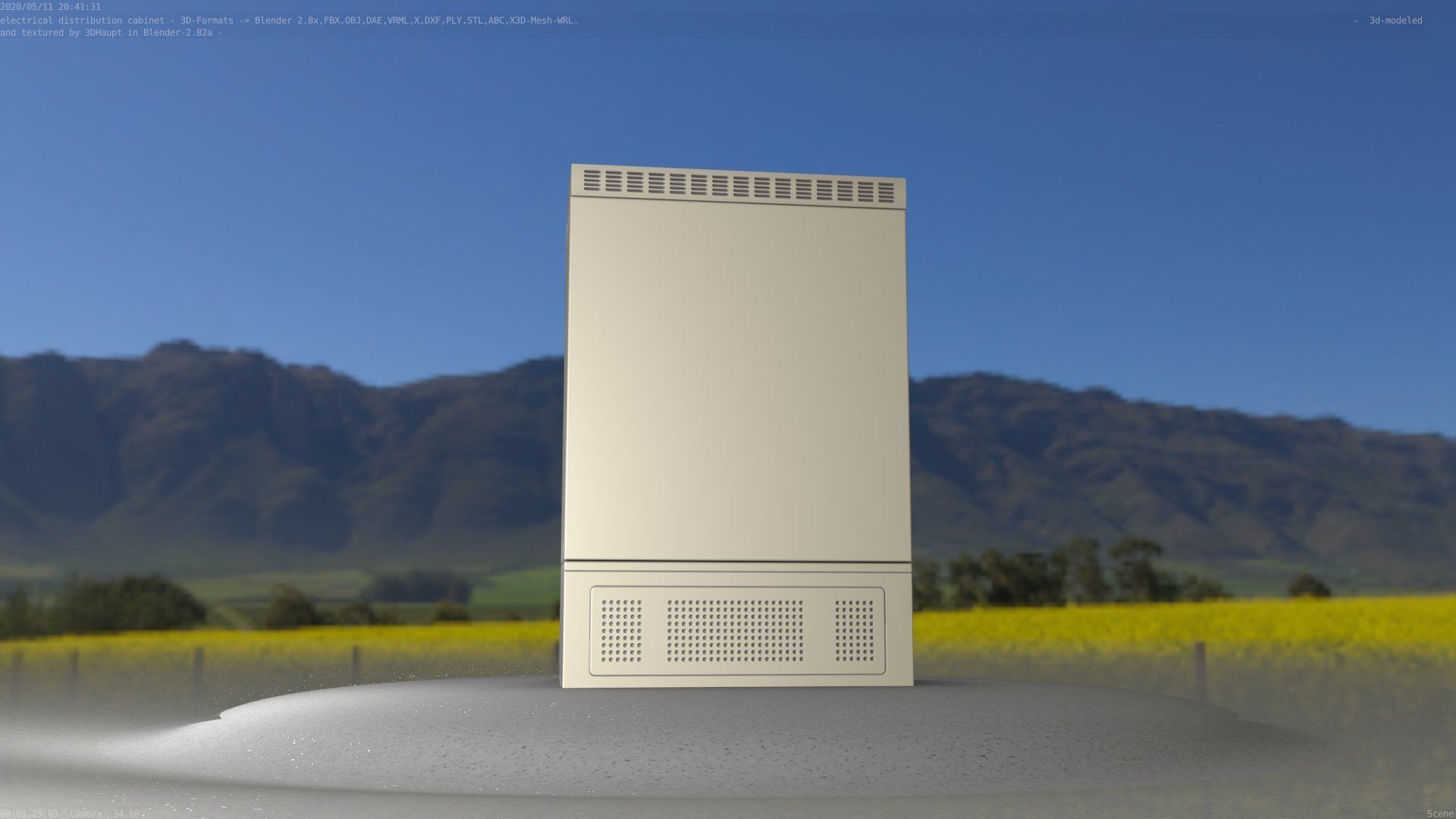 Electrical Distribution Cabinet 51 Low-poly 3D model_25