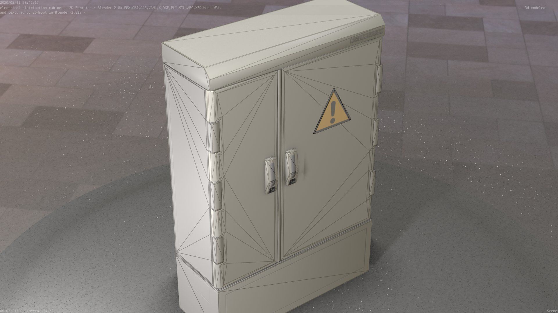 Electrical Distribution Cabinet 51 Low-poly 3D model_75