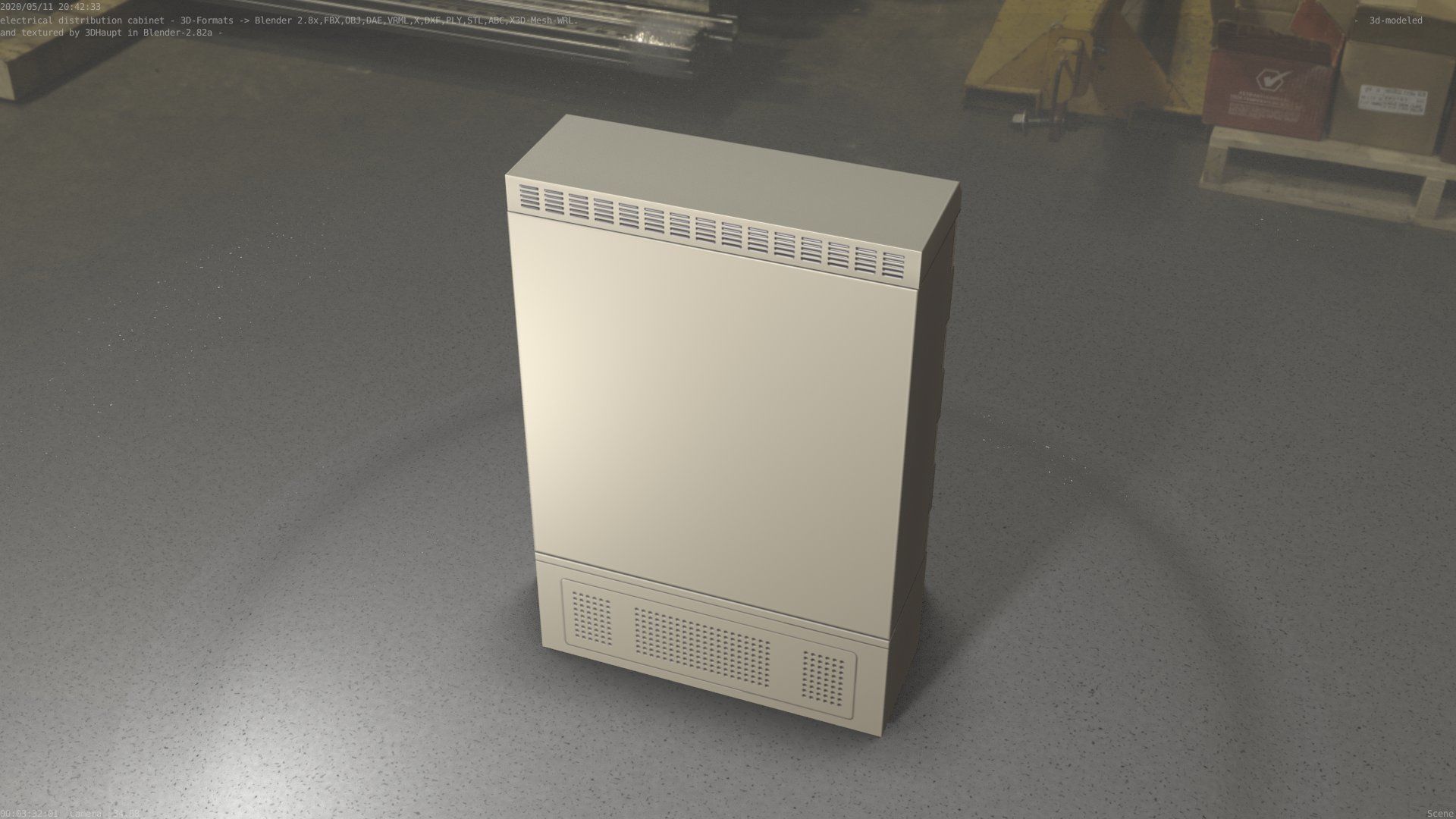Electrical Distribution Cabinet 51 Low-poly 3D model_90