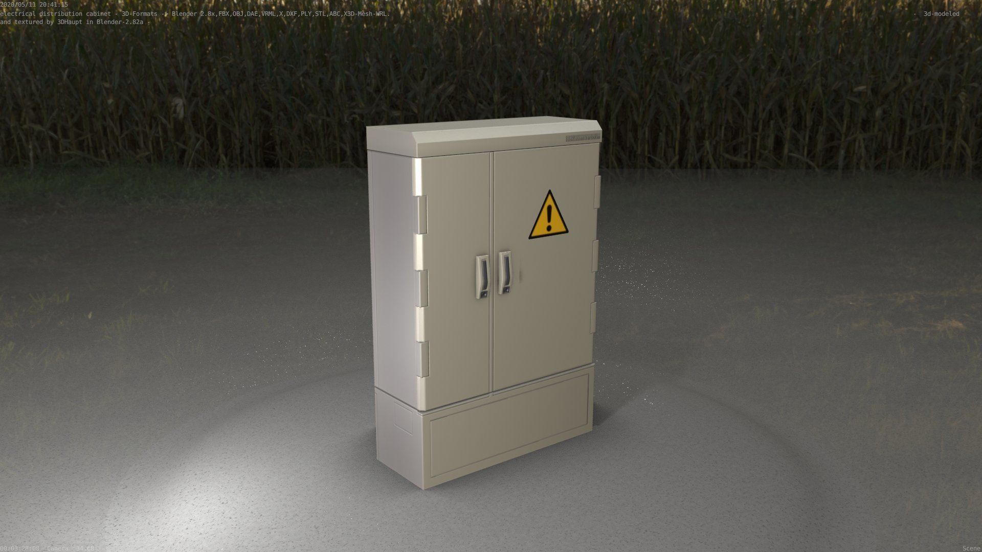 Electrical Distribution Cabinet 51 Low-poly 3D model_6