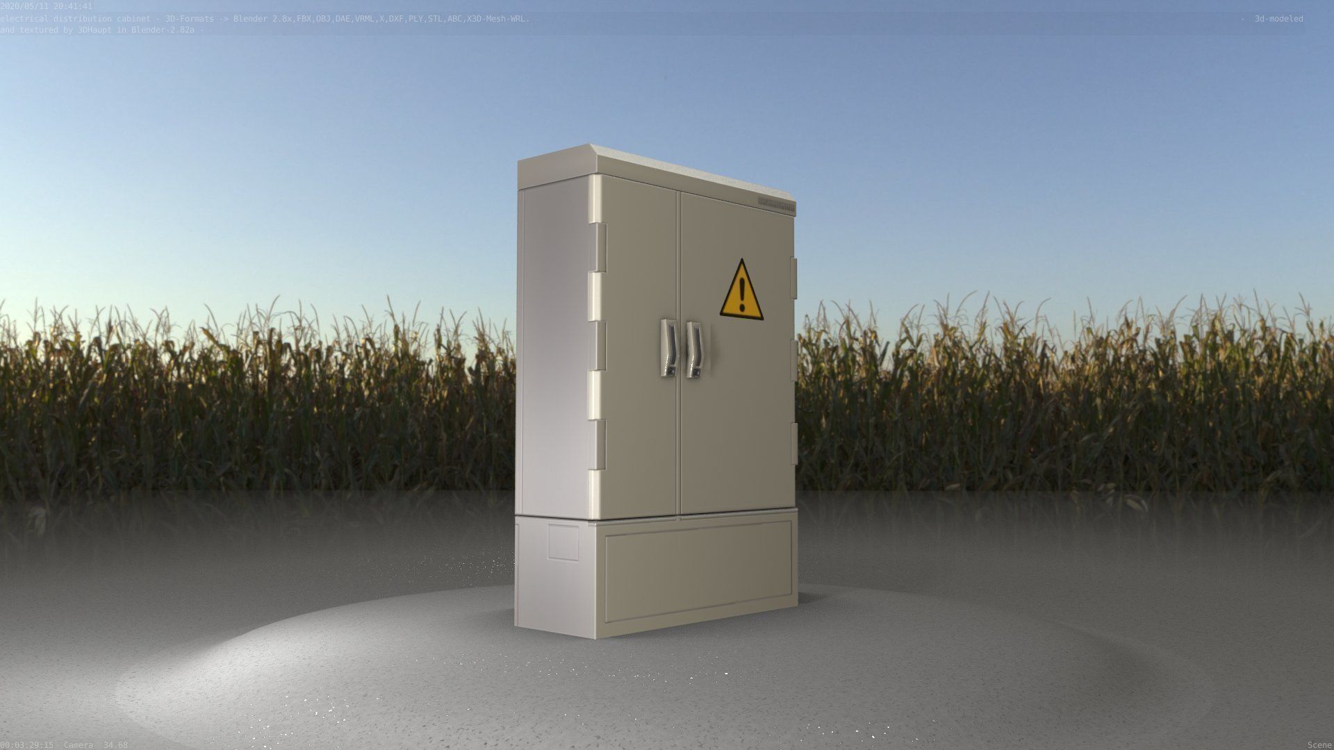 Electrical Distribution Cabinet 51 Low-poly 3D model_37