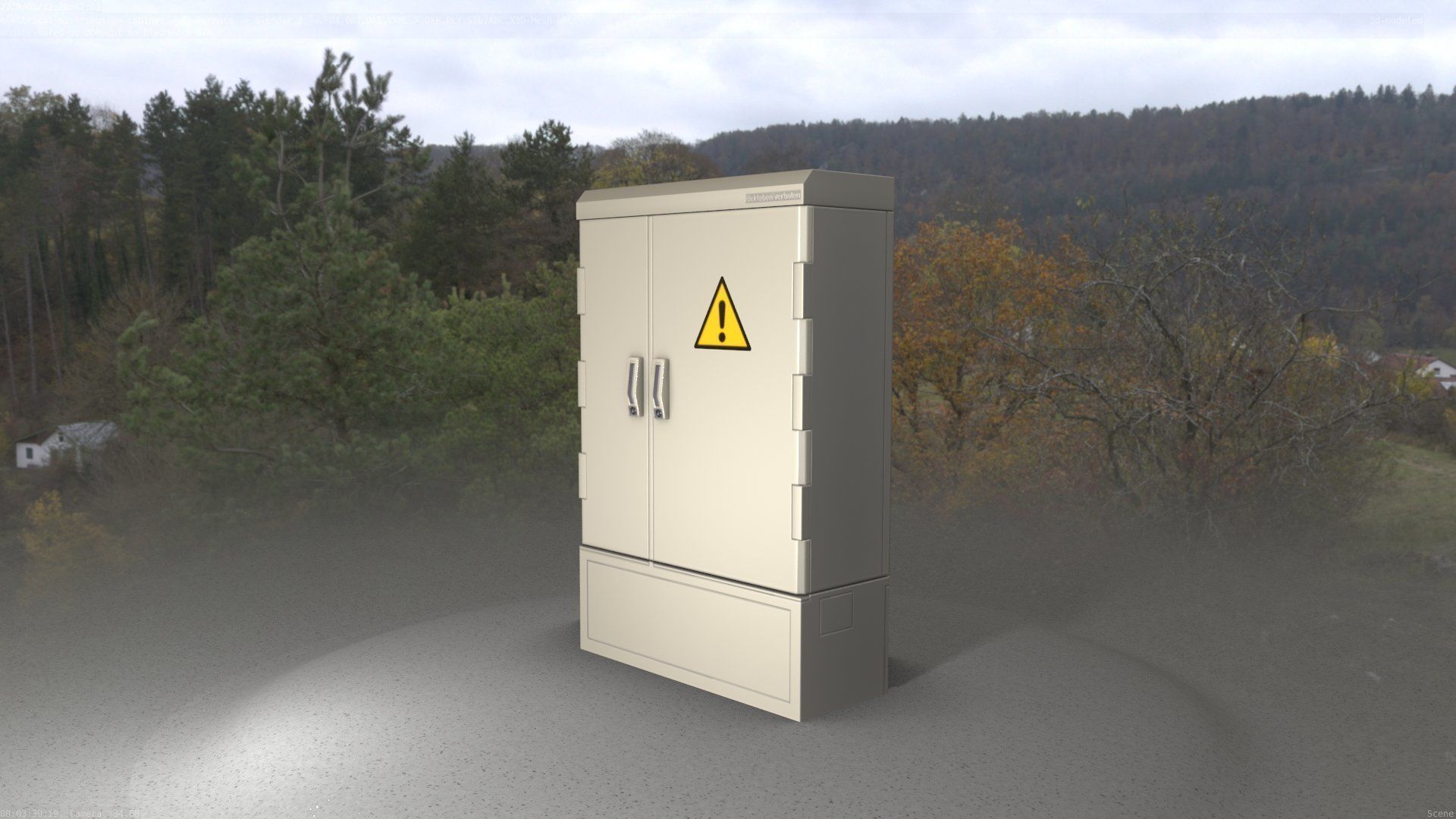 Electrical Distribution Cabinet 51 Low-poly 3D model_5