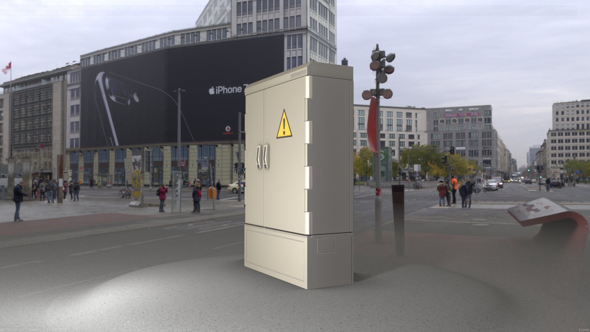 Electrical Distribution Cabinet 51 Low-poly 3D model_45