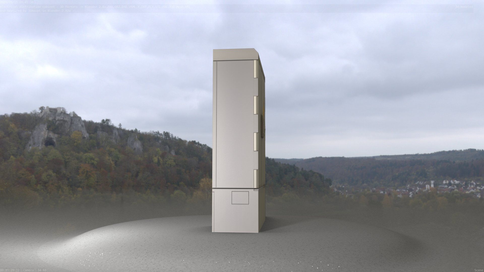 Electrical Distribution Cabinet 51 Low-poly 3D model_34