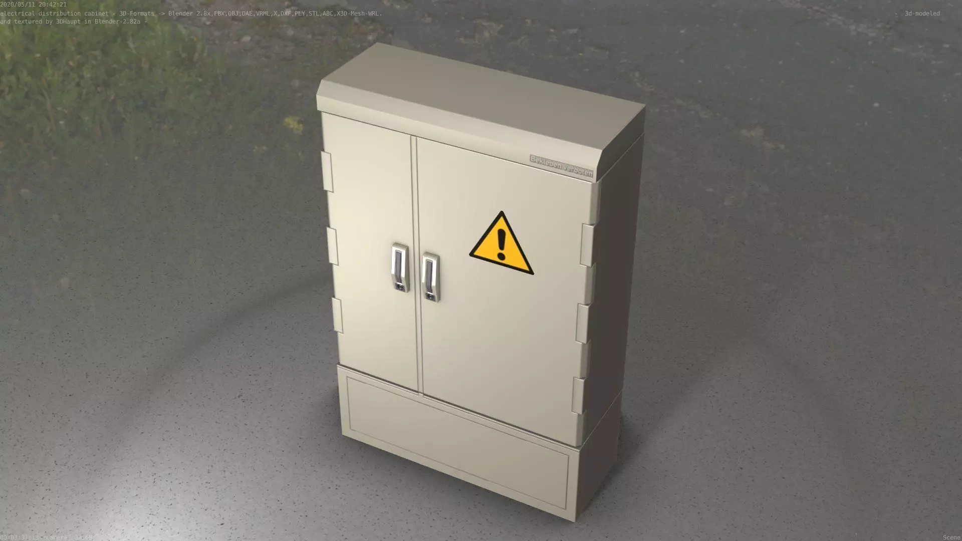 Electrical Distribution Cabinet 51 Low-poly 3D model_0