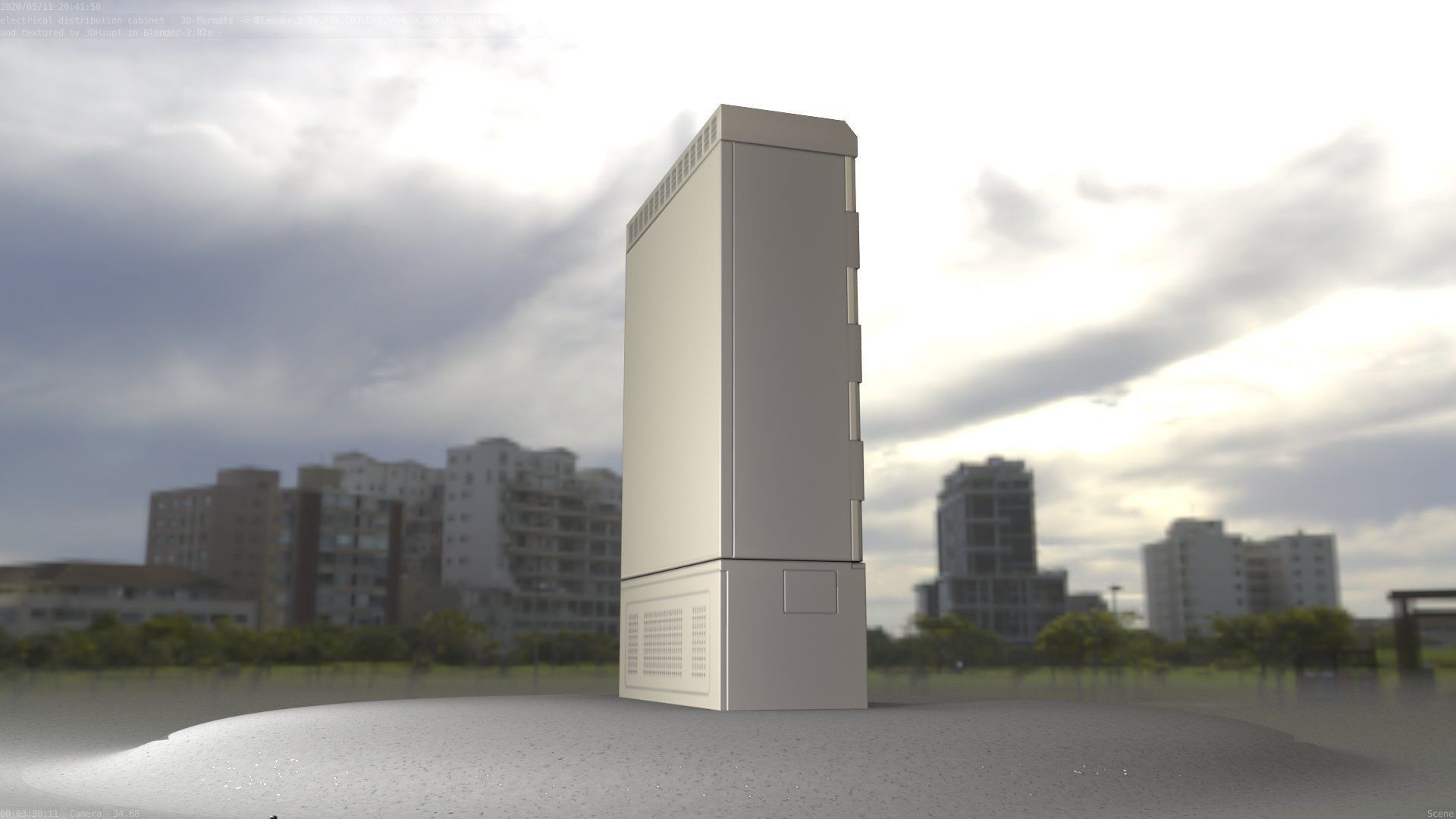 Electrical Distribution Cabinet 51 Low-poly 3D model_57