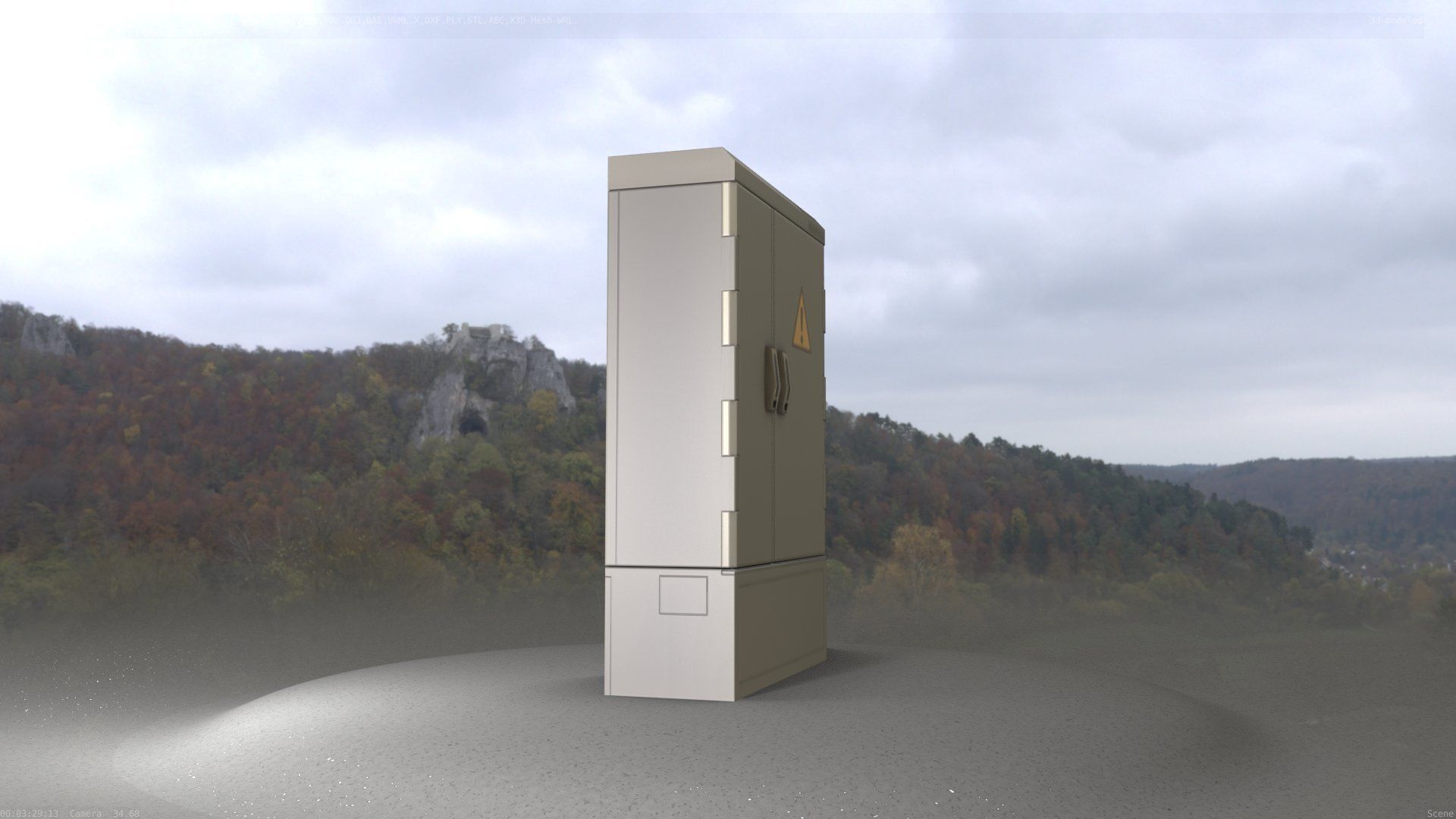 Electrical Distribution Cabinet 51 Low-poly 3D model_35