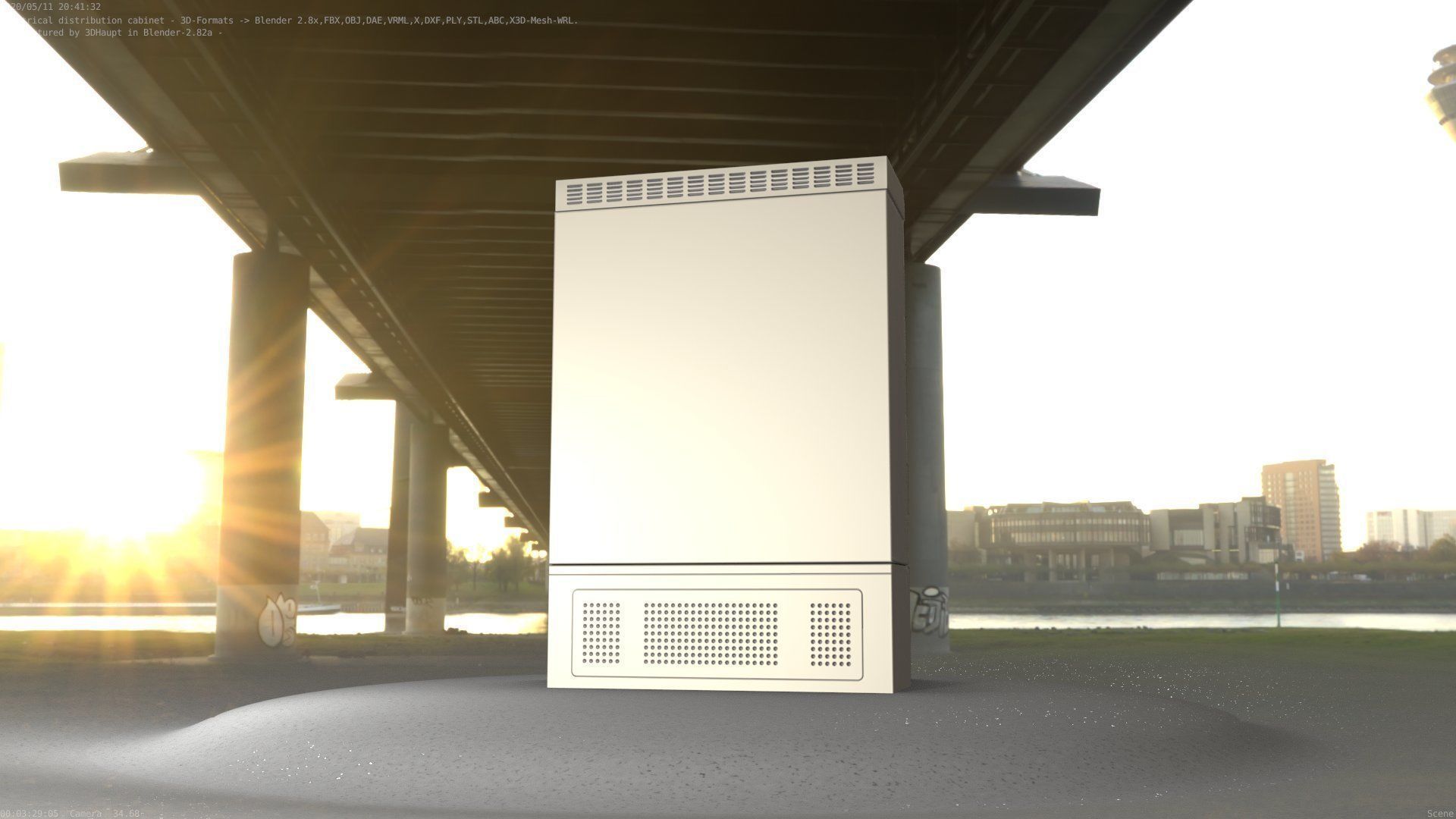 Electrical Distribution Cabinet 51 Low-poly 3D model_27
