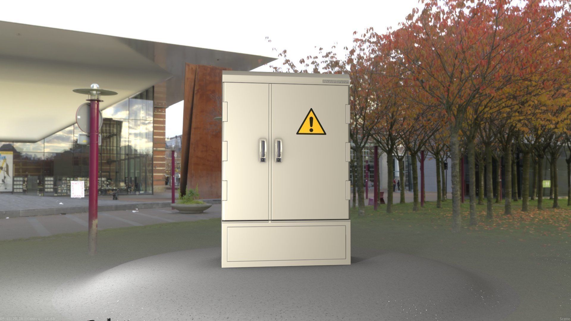 Electrical Distribution Cabinet 51 Low-poly 3D model_40